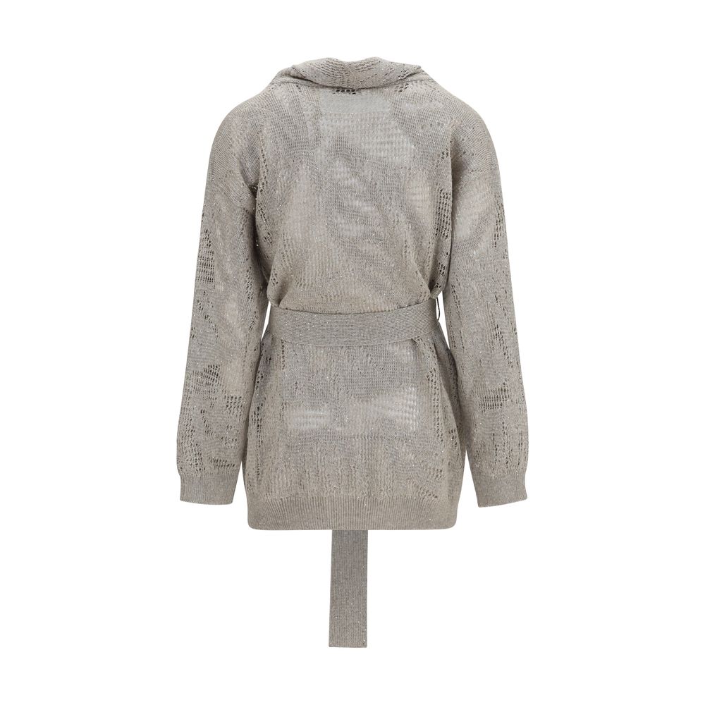 Brunello Cucinelli Beige Linen Cardigan Brunello Cucinelli