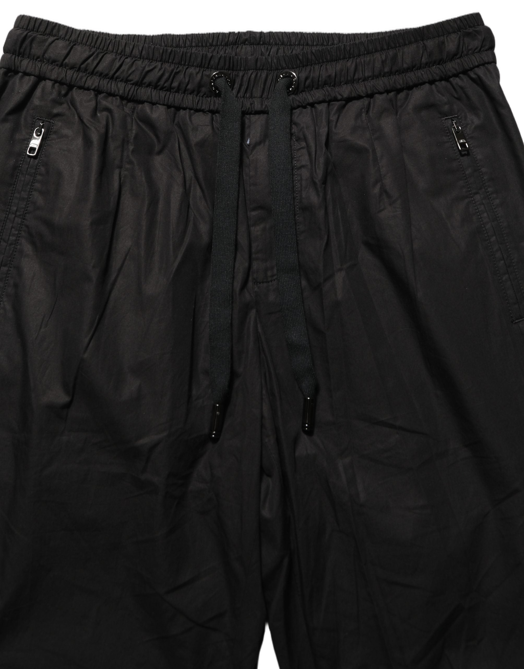 Dolce & Gabbana Black Cotton Mid Waist Jogger Sweatpants Pants Dolce & Gabbana
