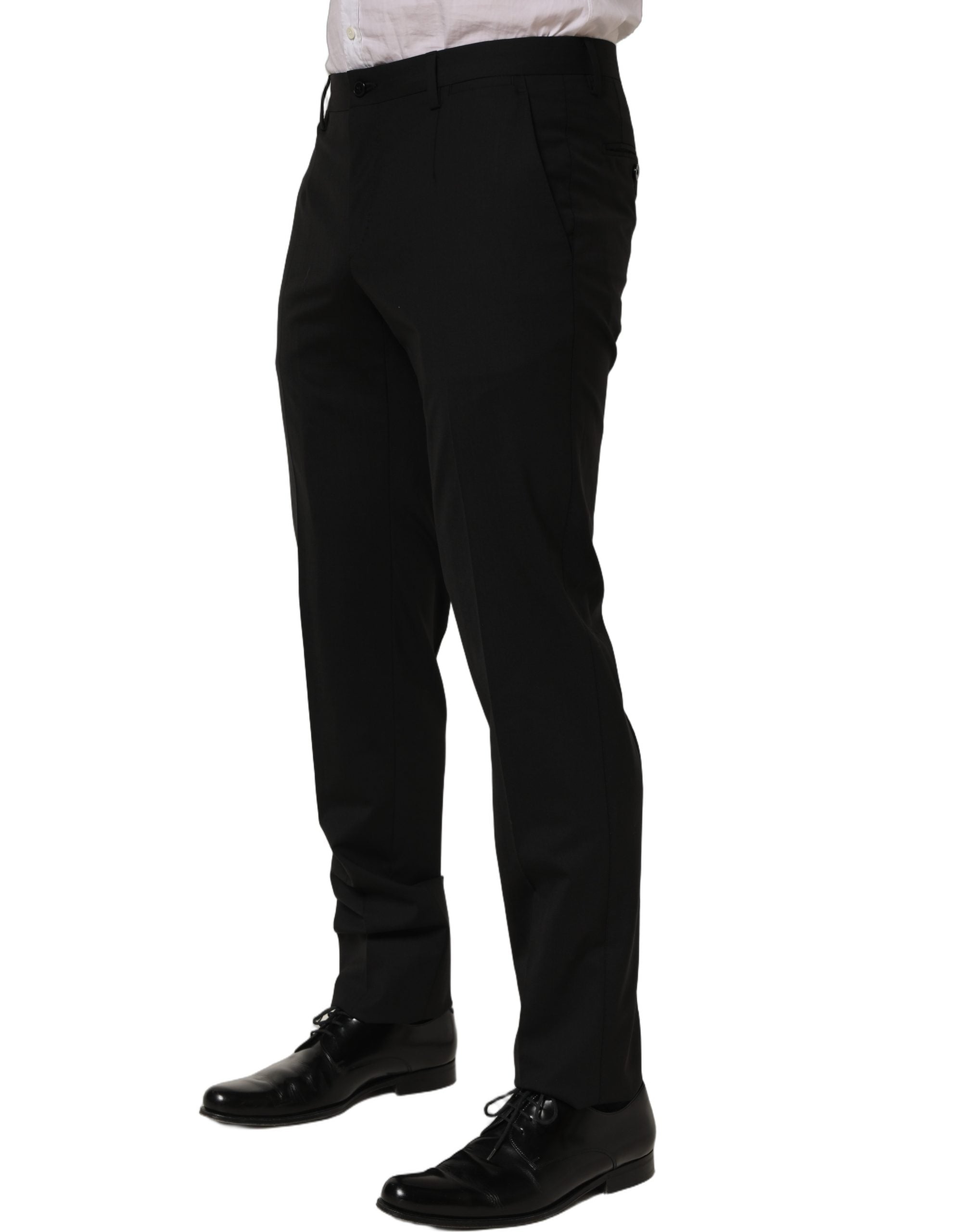 Dolce & Gabbana Black Wool Skinny Leg Dress Men Trouser Pants Dolce & Gabbana