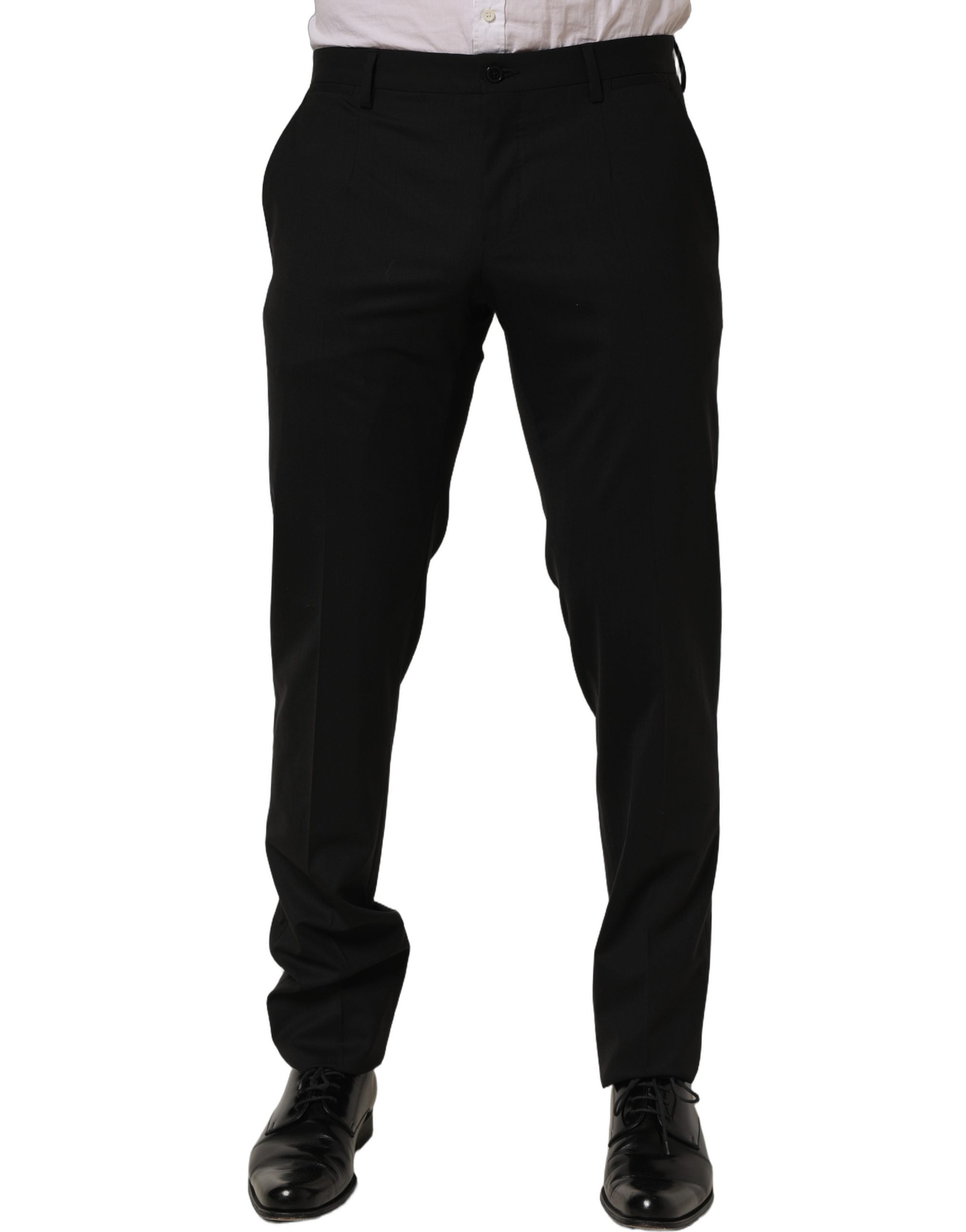 Dolce & Gabbana Black Wool Skinny Leg Dress Men Trouser Pants Dolce & Gabbana