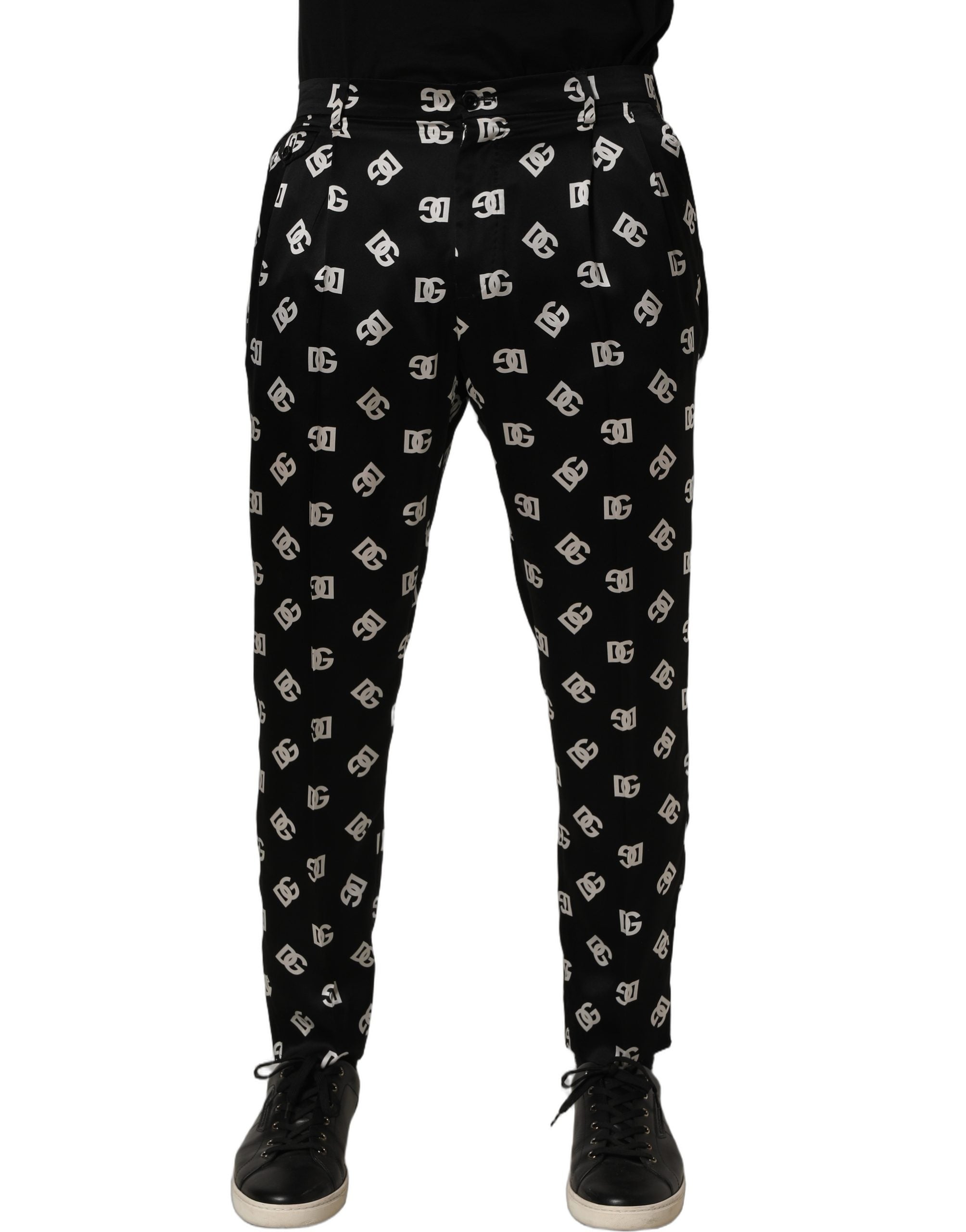 Dolce & Gabbana Black Silk Skinny Leg Dress Men Trouser Pants Dolce & Gabbana