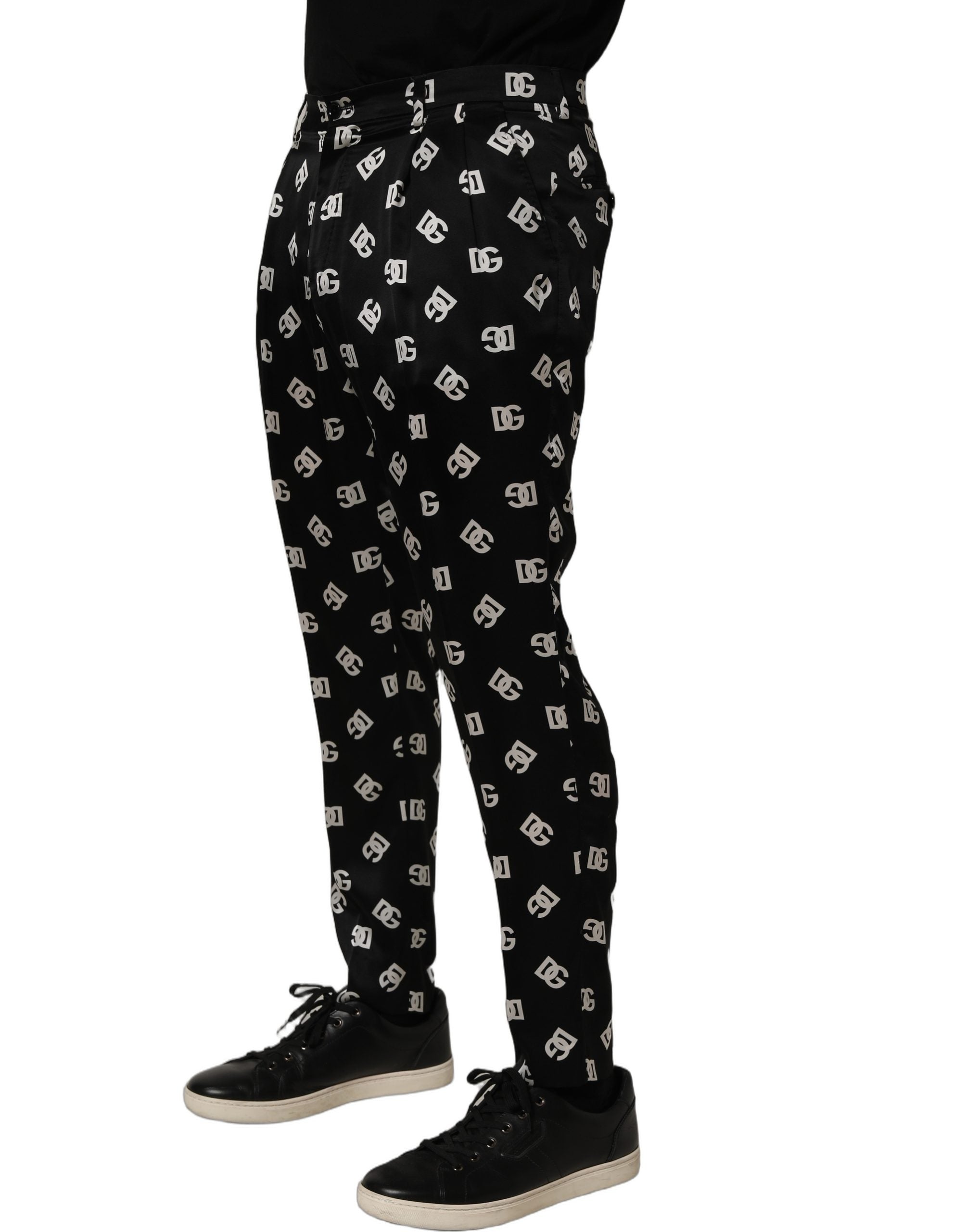 Dolce & Gabbana Black Silk Skinny Leg Dress Men Trouser Pants Dolce & Gabbana