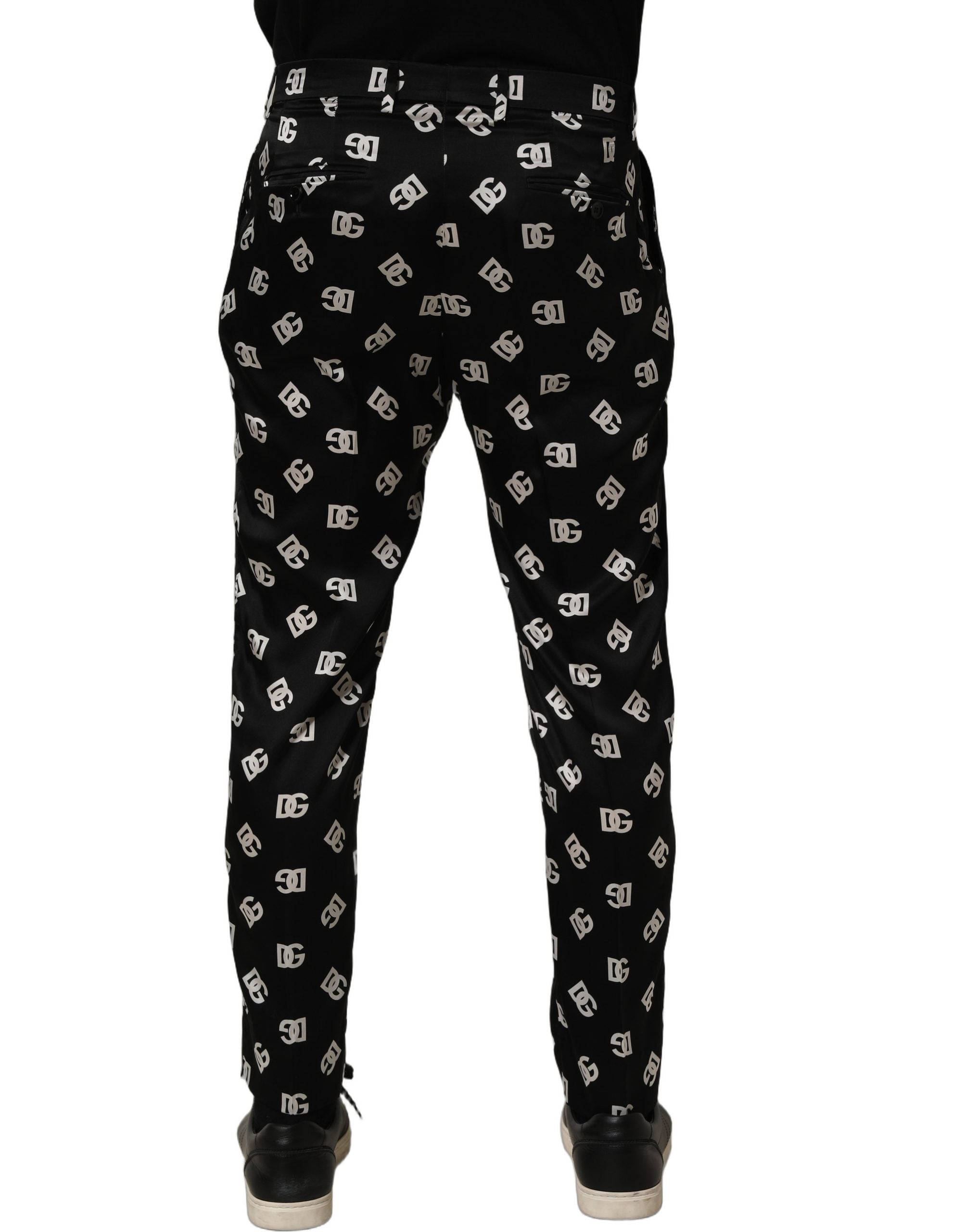 Dolce & Gabbana Black Silk Skinny Leg Dress Men Trouser Pants Dolce & Gabbana