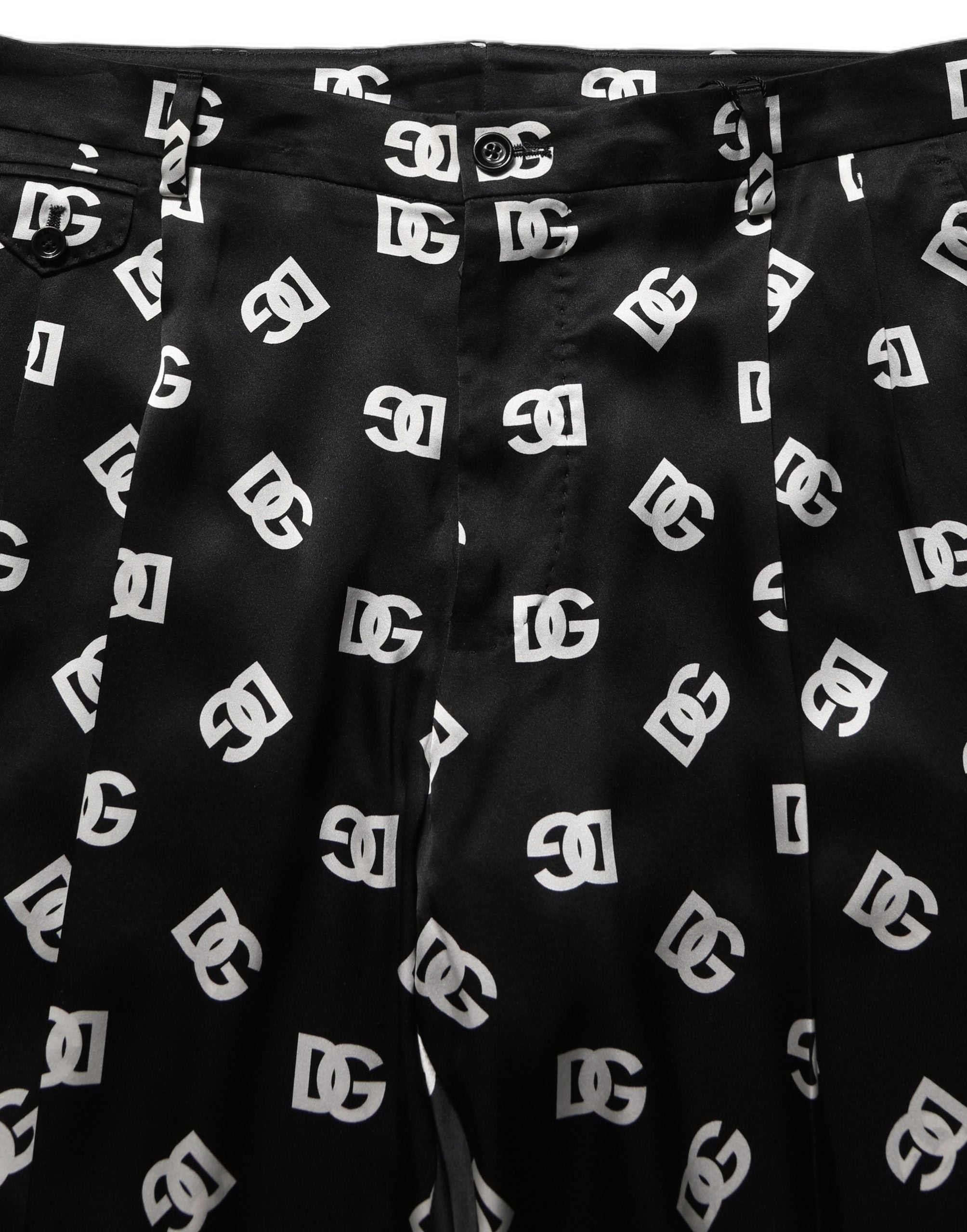 Dolce & Gabbana Black Silk Skinny Leg Dress Men Trouser Pants Dolce & Gabbana
