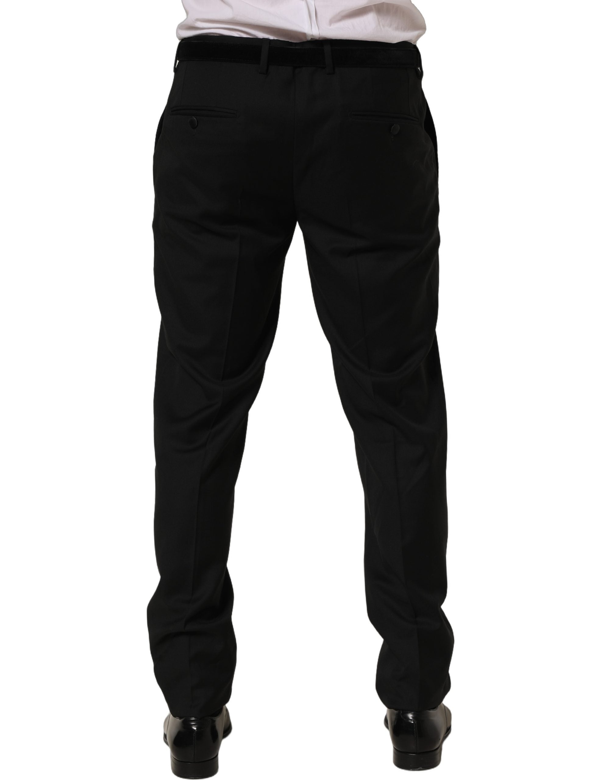 Dolce & Gabbana Black Wool Skinny Leg Dress Trouser Pants Dolce & Gabbana