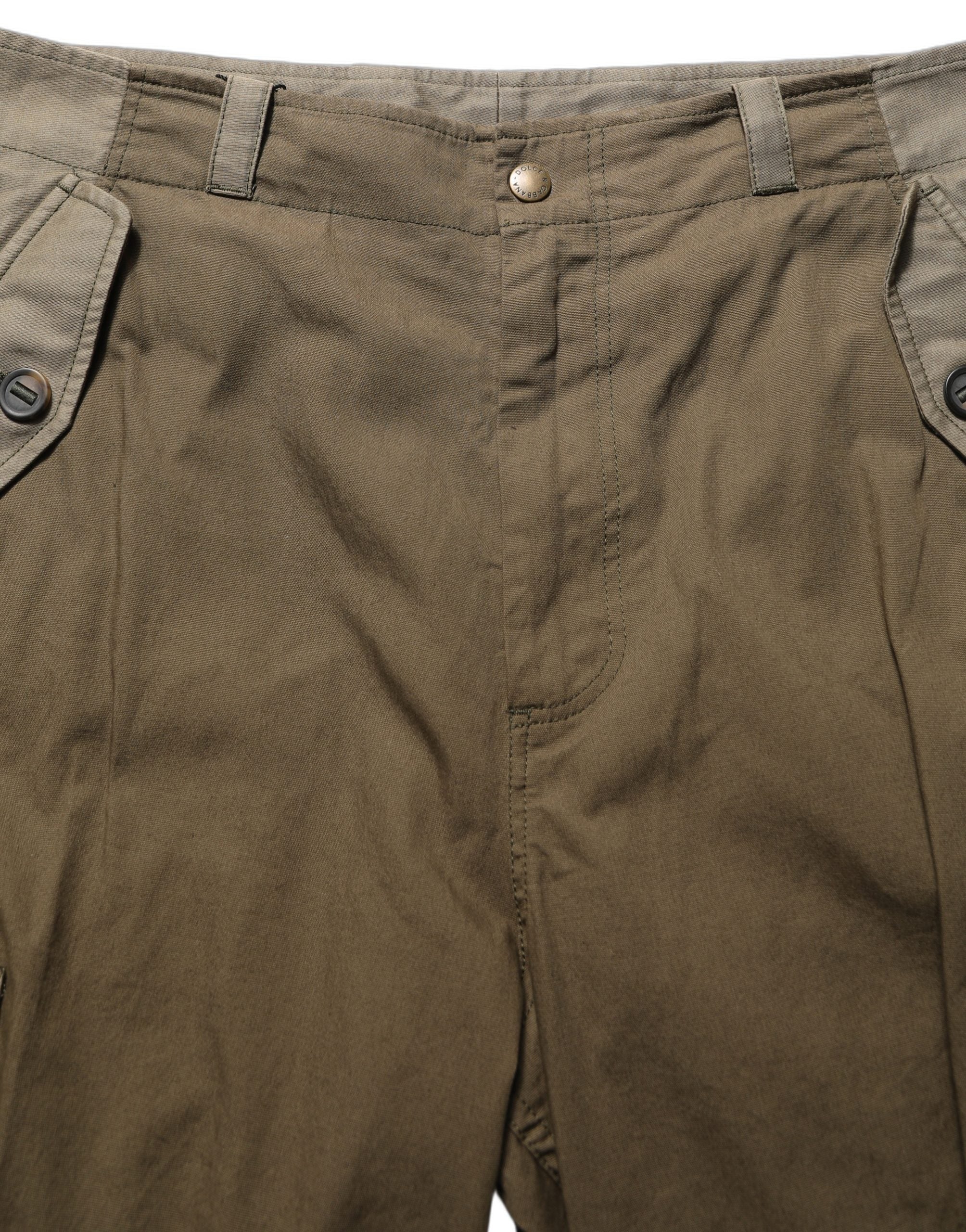 Dolce & Gabbana Brown Mid Waist Straight Cargo Trouser Pants Dolce & Gabbana