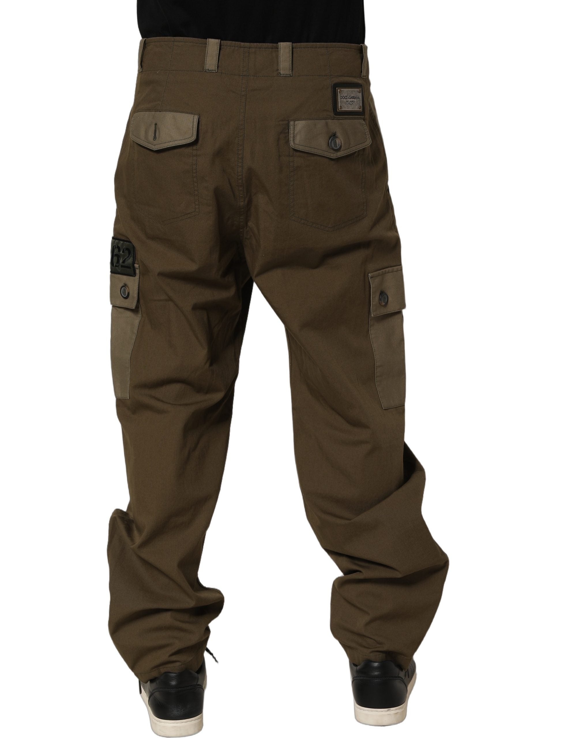 Dolce & Gabbana Brown Mid Waist Straight Cargo Trouser Pants Dolce & Gabbana