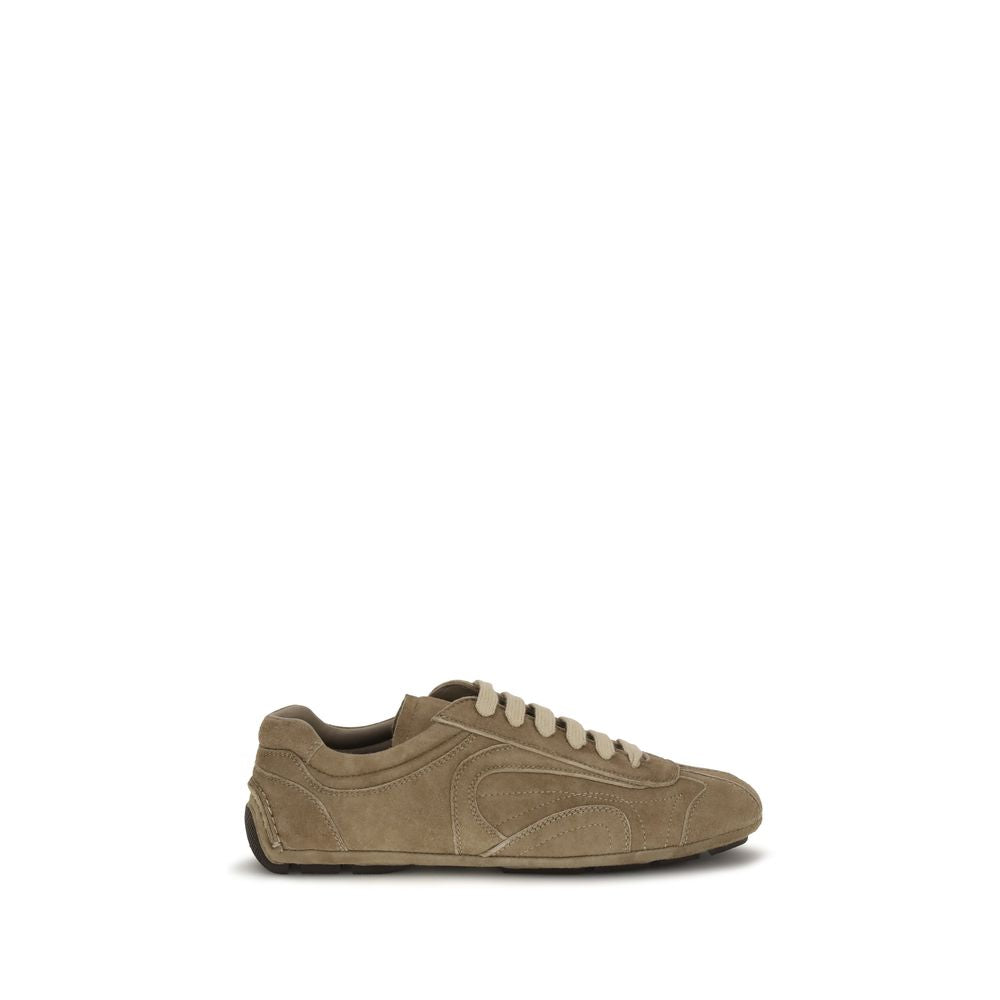 Prada Brown Calf Leather Bos Taurus Athletic Sneakers Prada