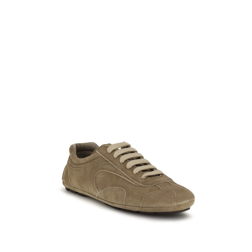 Prada Brown Calf Leather Bos Taurus Athletic Sneakers Prada