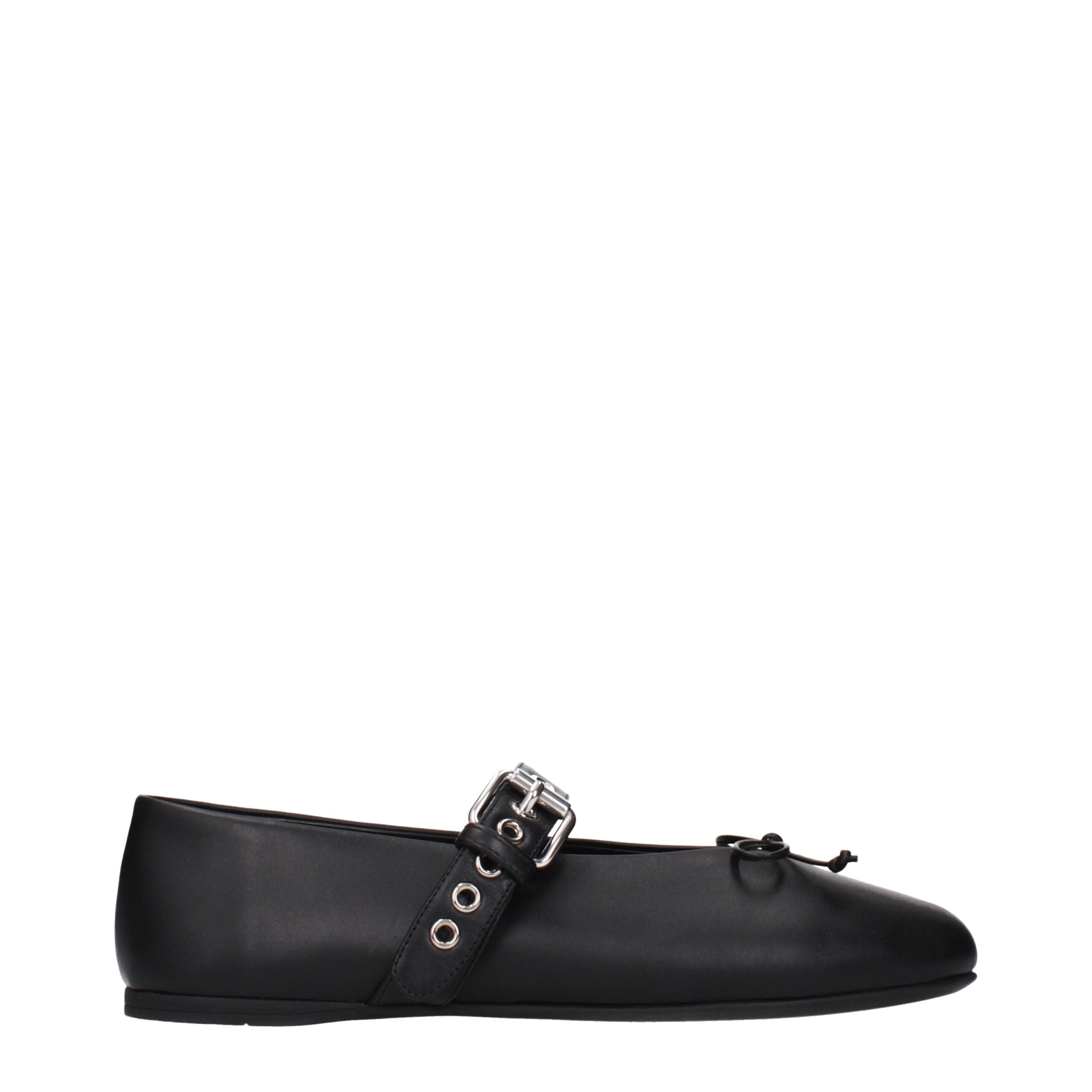 Miu Miu Black Leather Ballet Flats Miu Miu