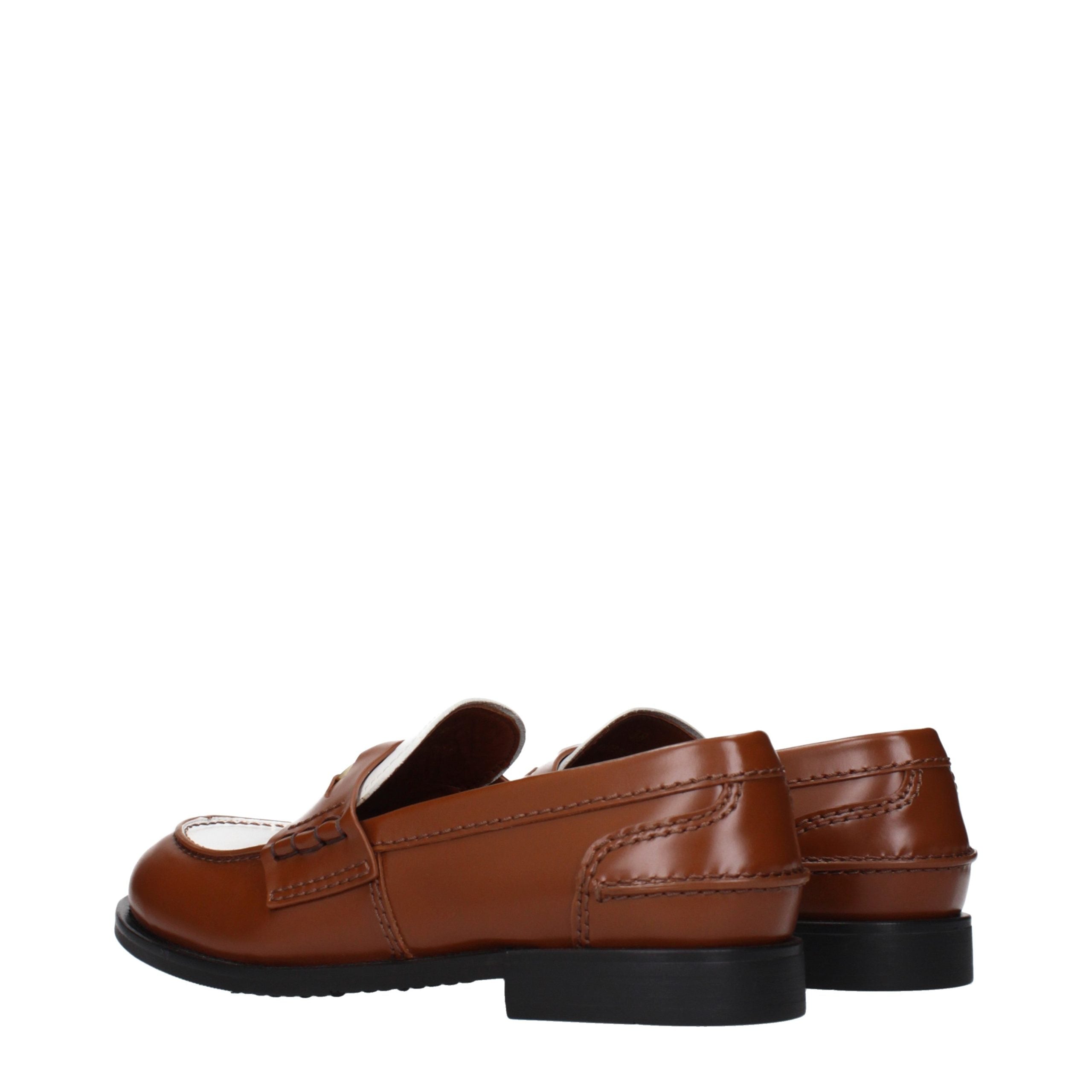 Miu Miu Brown Leather Slip-On Loafers Miu Miu
