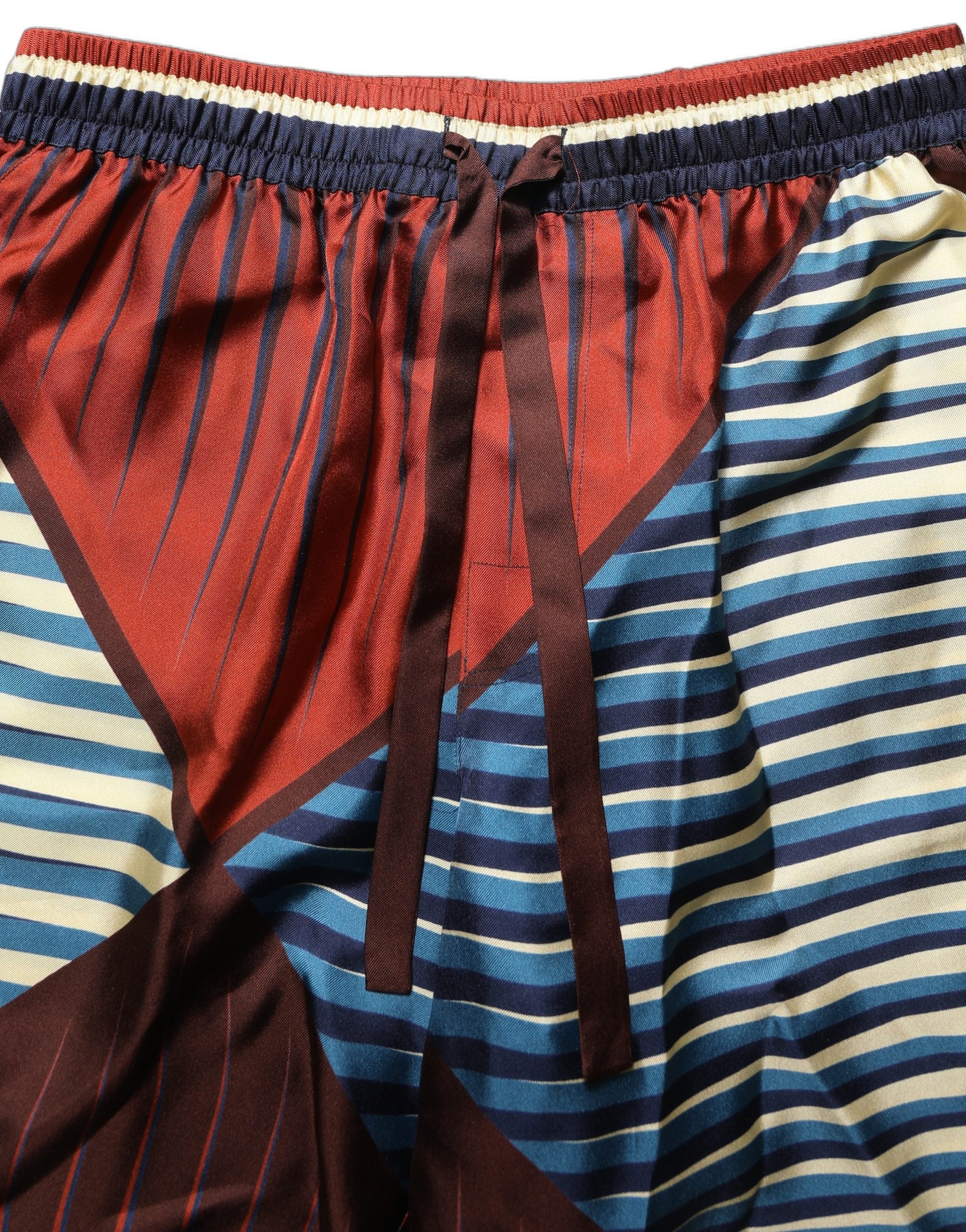 Dolce & Gabbana Multicolor Geometric Silk Men Bermuda Shorts Dolce & Gabbana