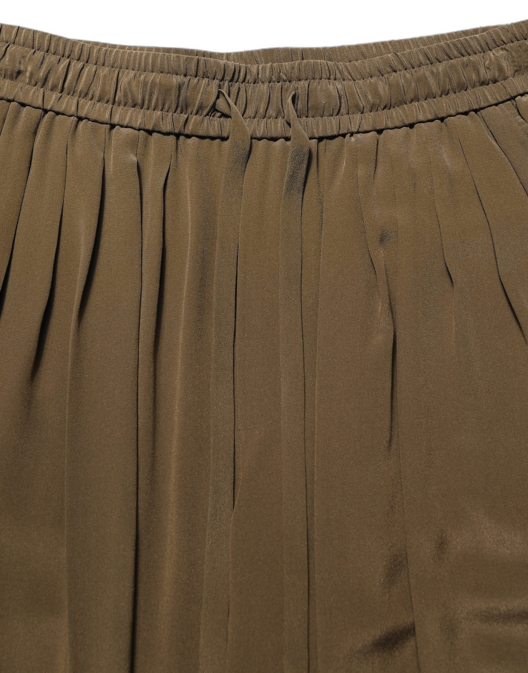 Dolce & Gabbana Brown Silk Mid Waist Pleated Bermuda Shorts Dolce & Gabbana