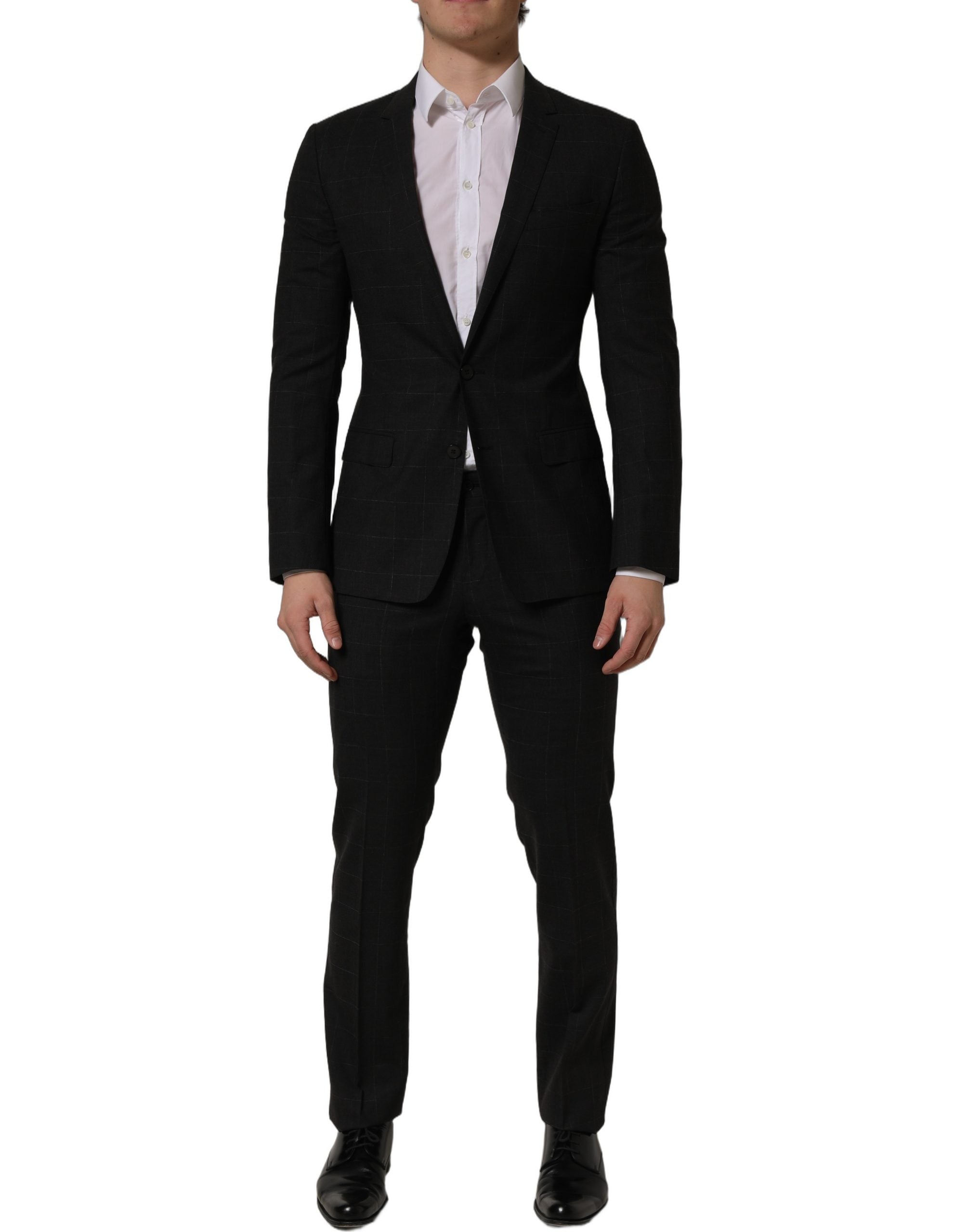 Dolce & Gabbana Black Wool Slim Fit Formal 2 Piece Men Suit Dolce & Gabbana