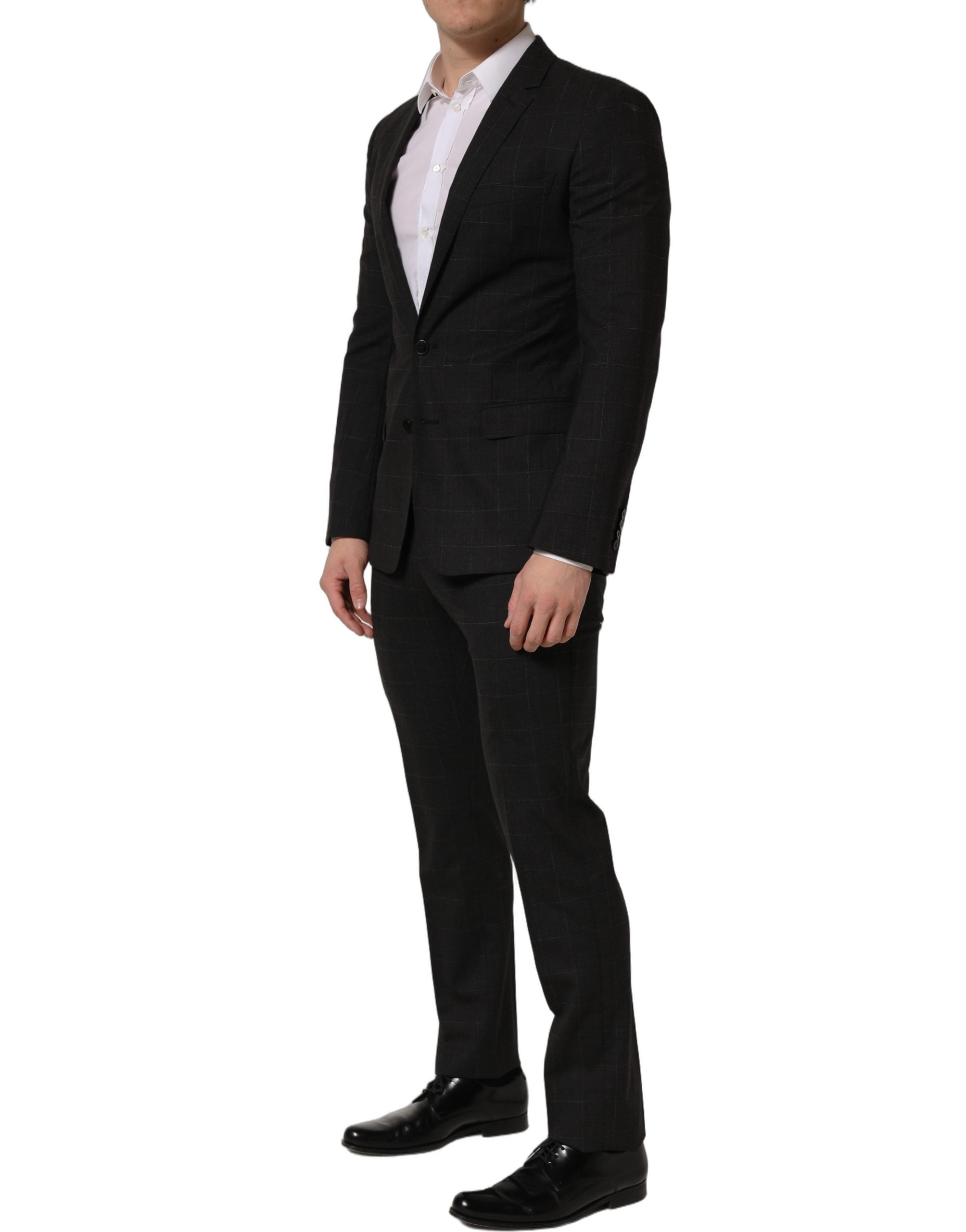Dolce & Gabbana Black Wool Slim Fit Formal 2 Piece Men Suit Dolce & Gabbana