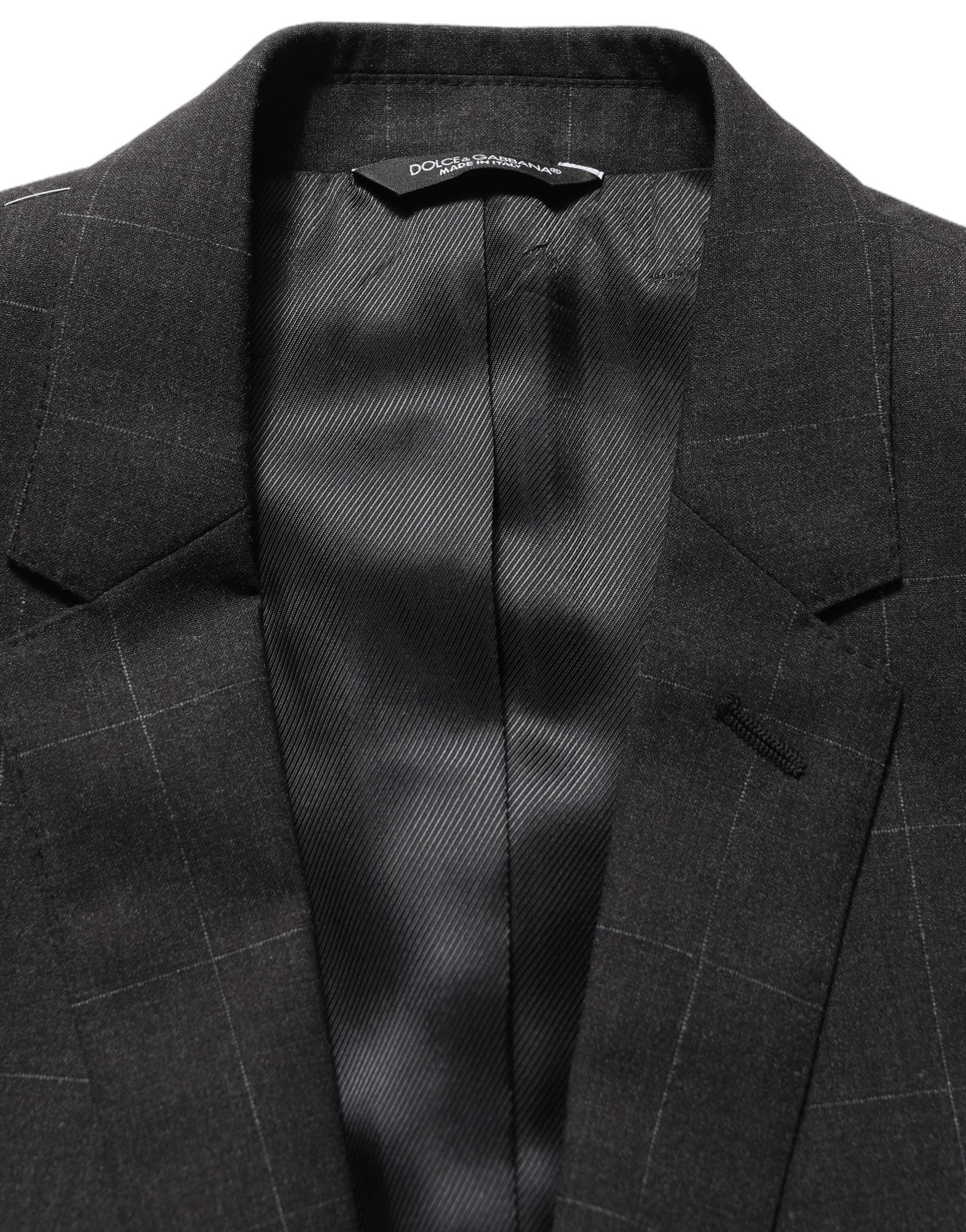 Dolce & Gabbana Black Wool Slim Fit Formal 2 Piece Men Suit Dolce & Gabbana