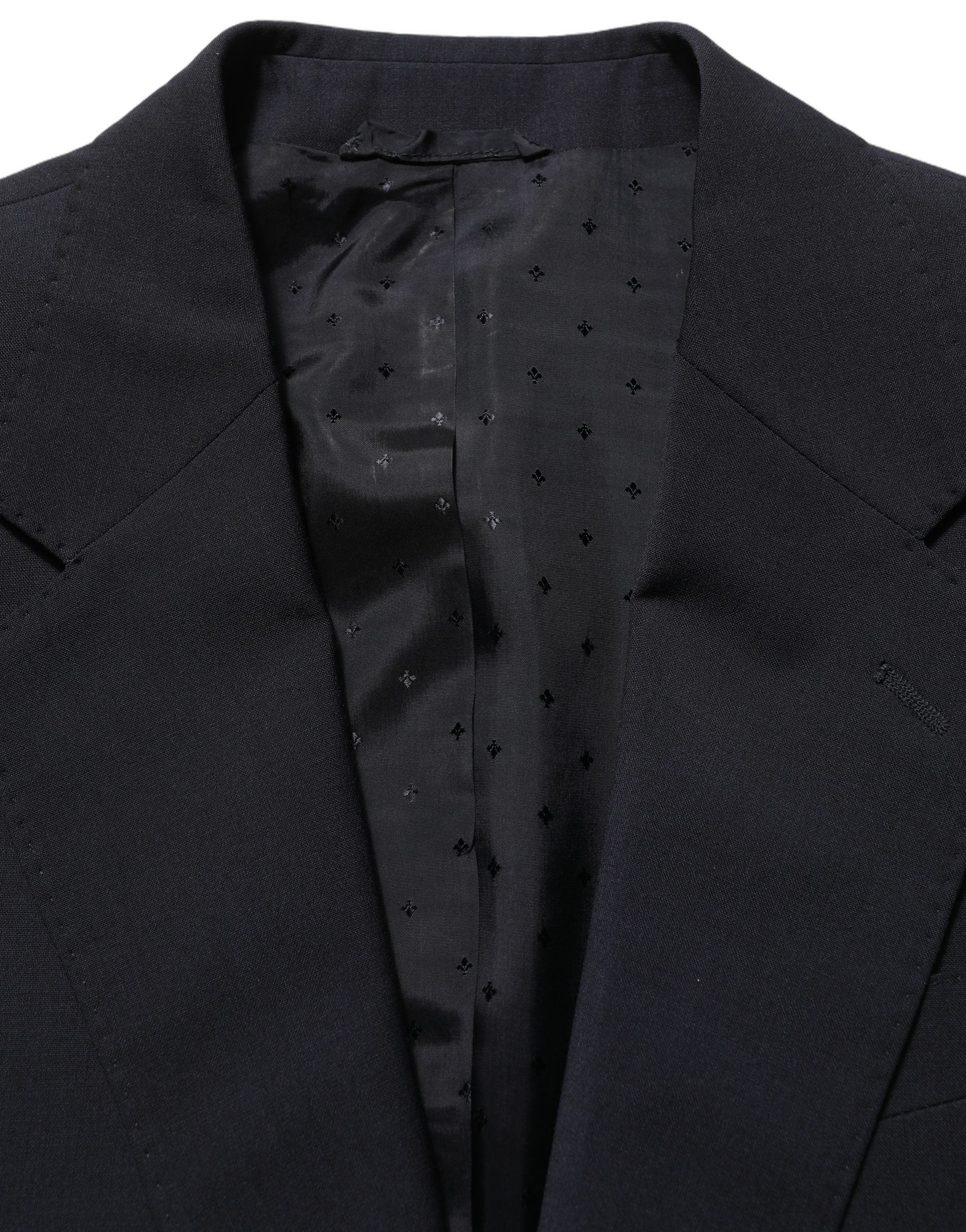 Dolce & Gabbana Black Wool Slim Fit Formal 3 Piece Men Suit Dolce & Gabbana