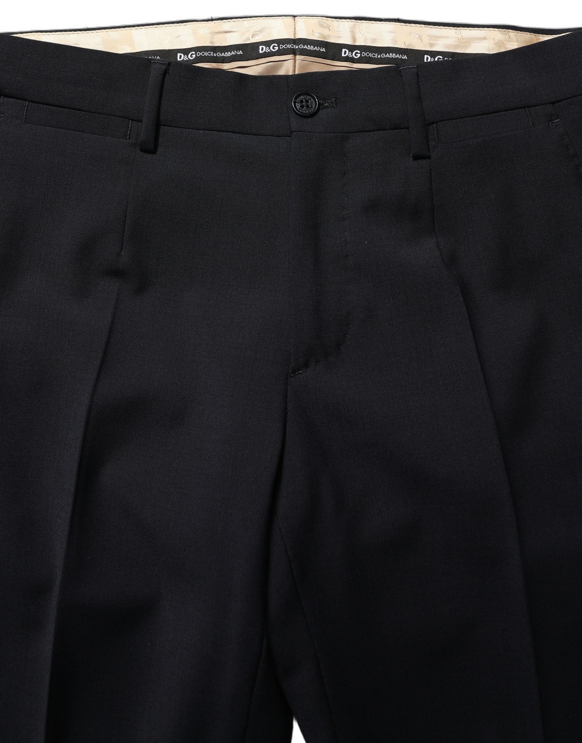 Dolce & Gabbana Black Wool Slim Fit Formal 3 Piece Men Suit Dolce & Gabbana