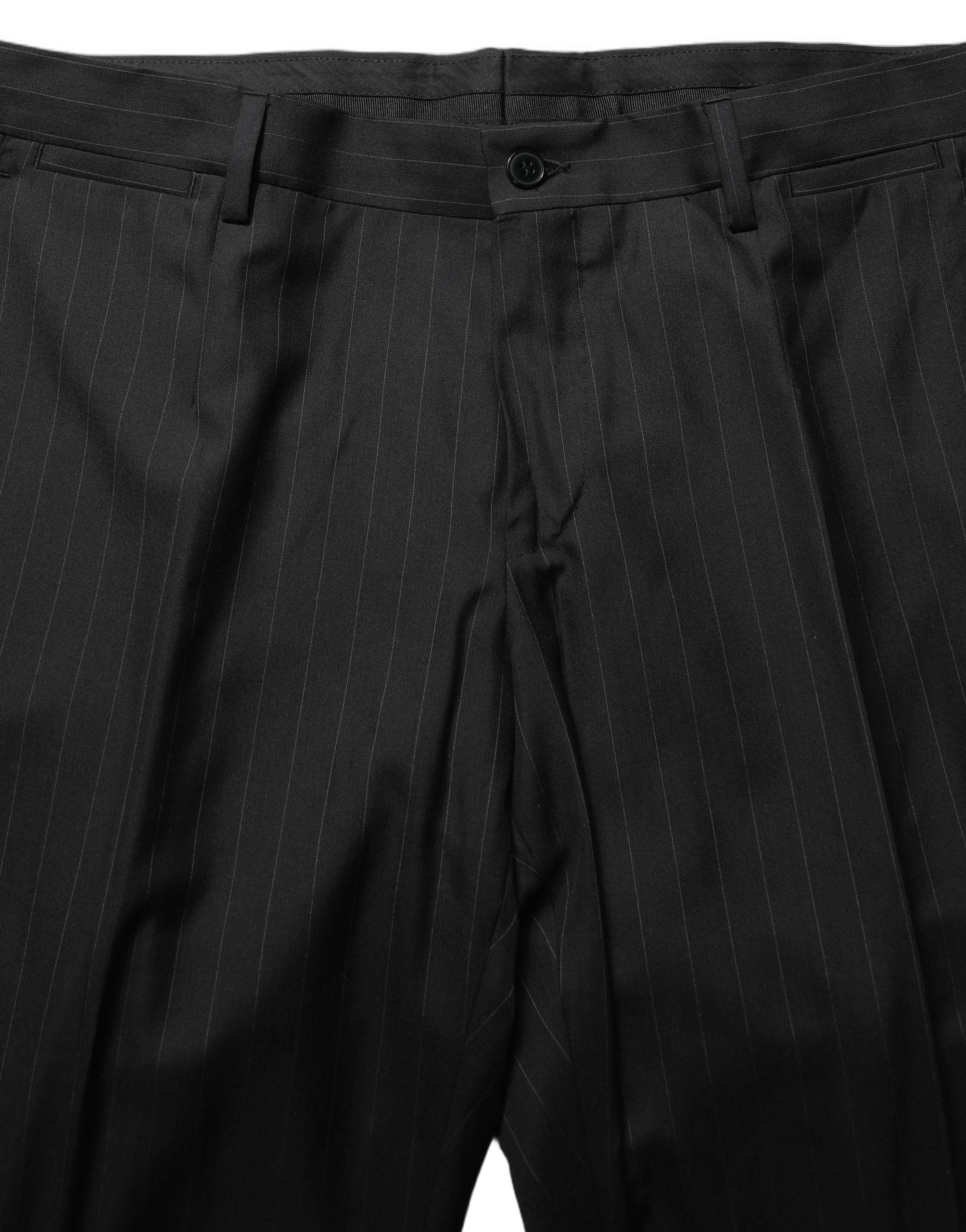 Dolce & Gabbana Black Stripes Slim Fit Formal 3 Piece Suit Dolce & Gabbana