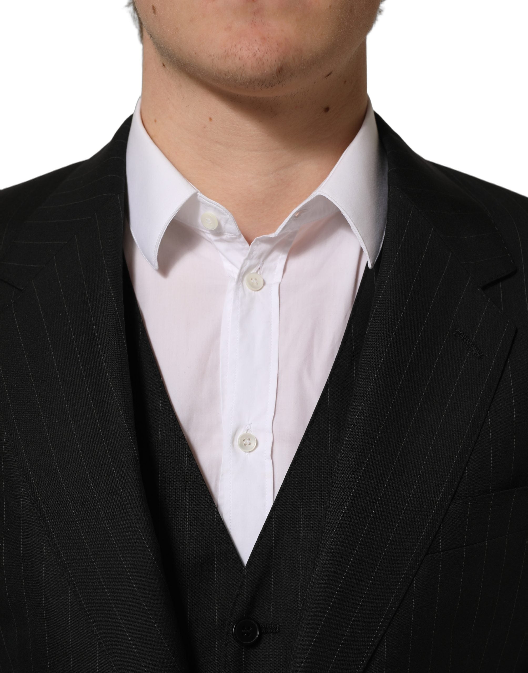 Dolce & Gabbana Black Stripes Slim Fit Formal 3 Piece Suit Dolce & Gabbana