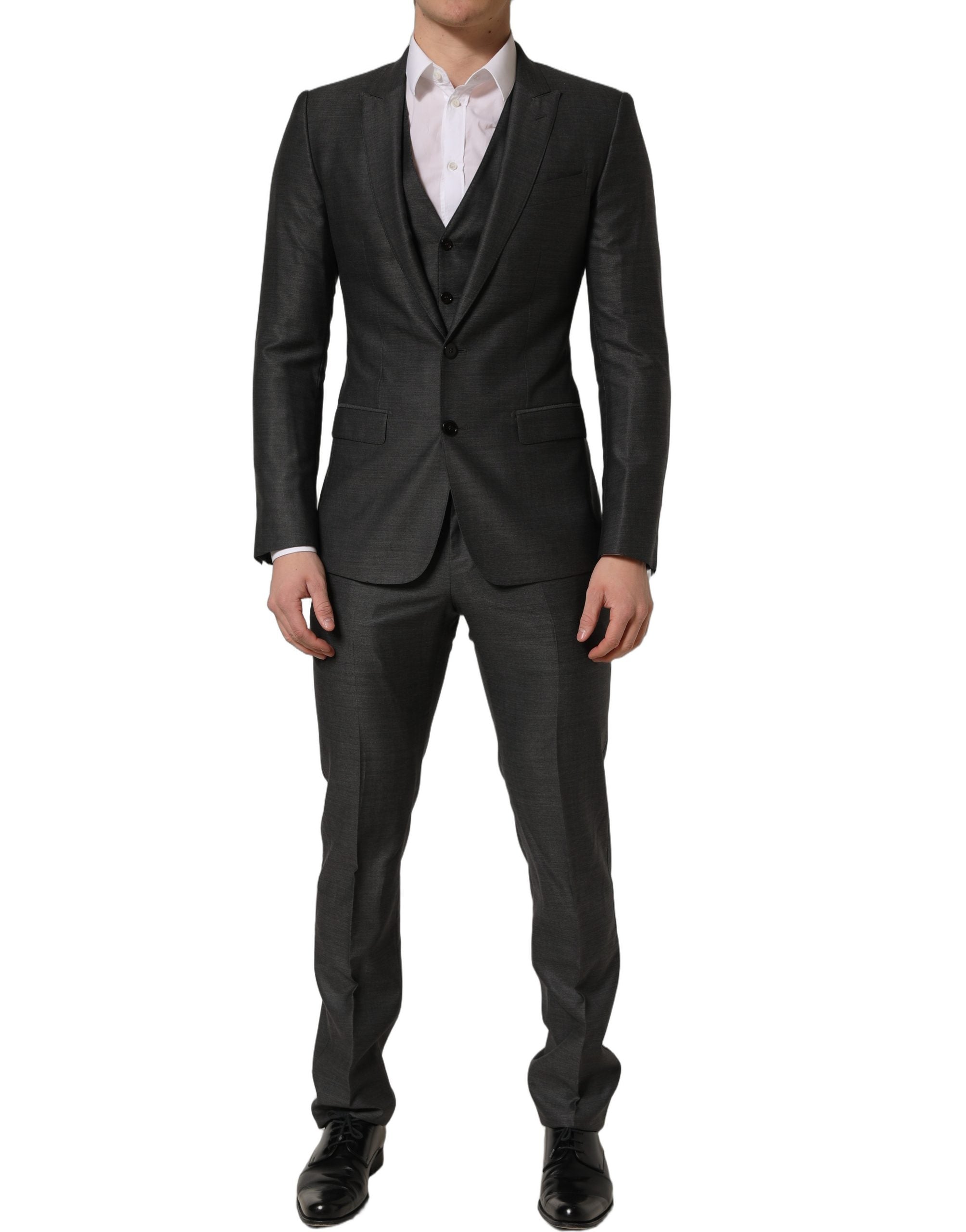 Dolce & Gabbana Gray MARTINI Slim Fit Formal 3 Piece Suit Dolce & Gabbana