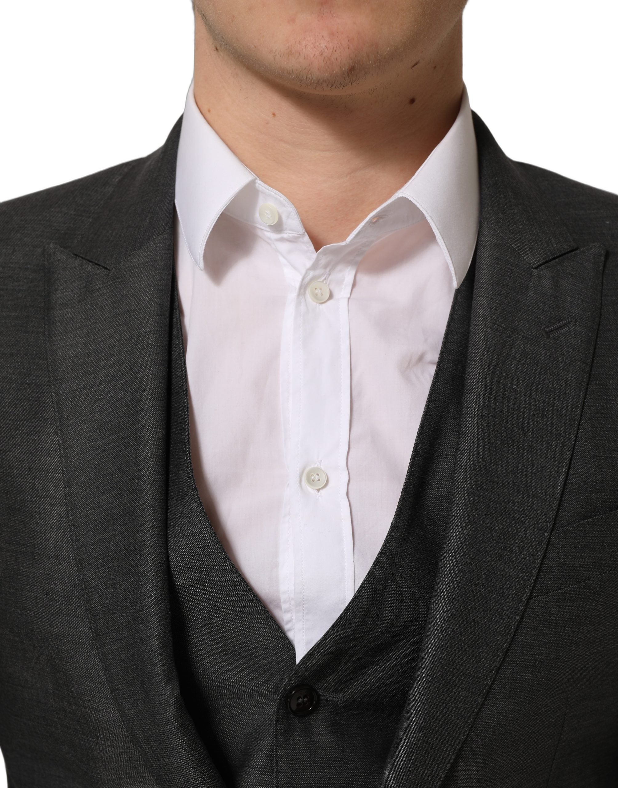 Dolce & Gabbana Gray MARTINI Slim Fit Formal 3 Piece Suit Dolce & Gabbana