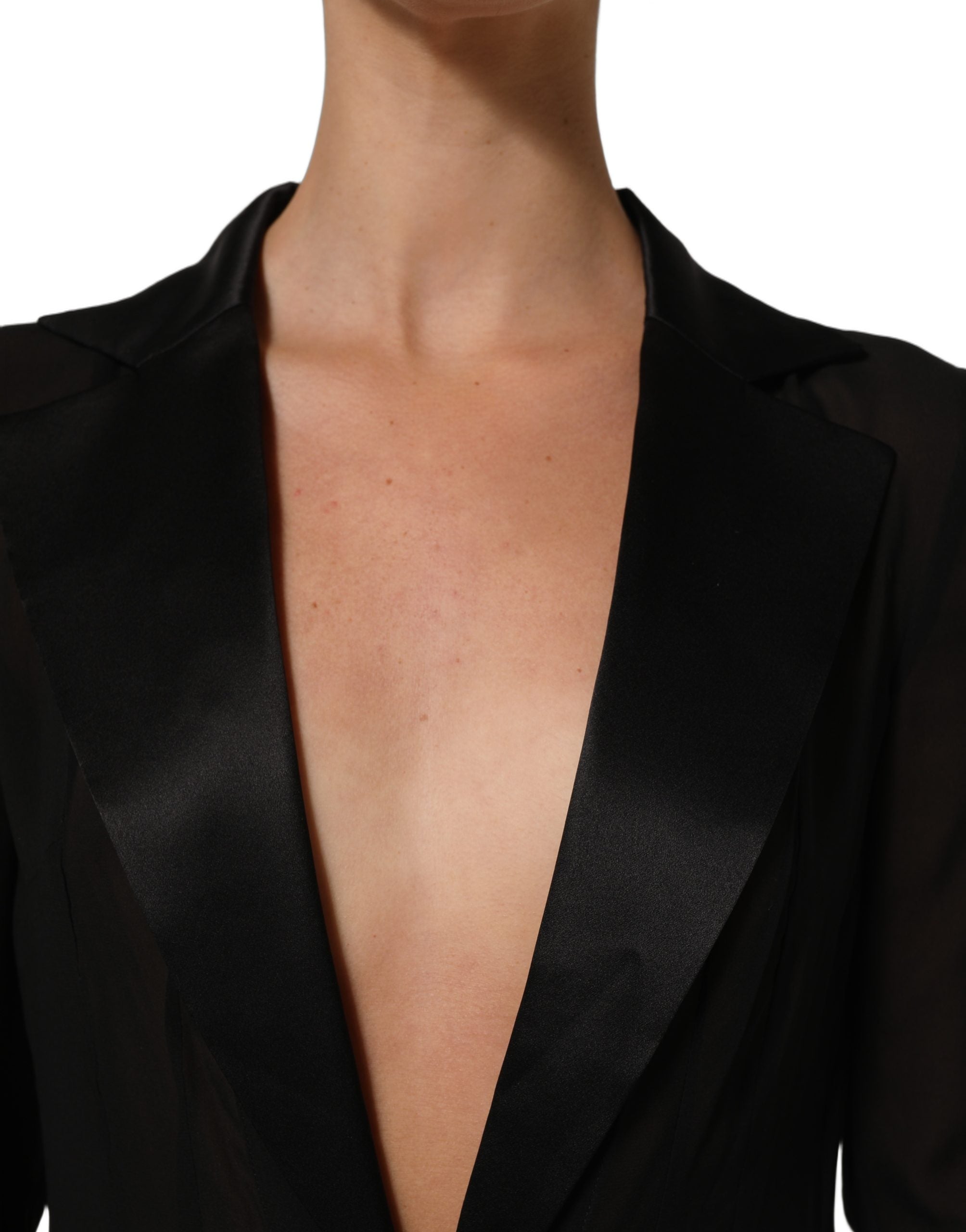 Dolce & Gabbana Black Silk Sheer Chiffon Long Maxi Dress Dolce & Gabbana
