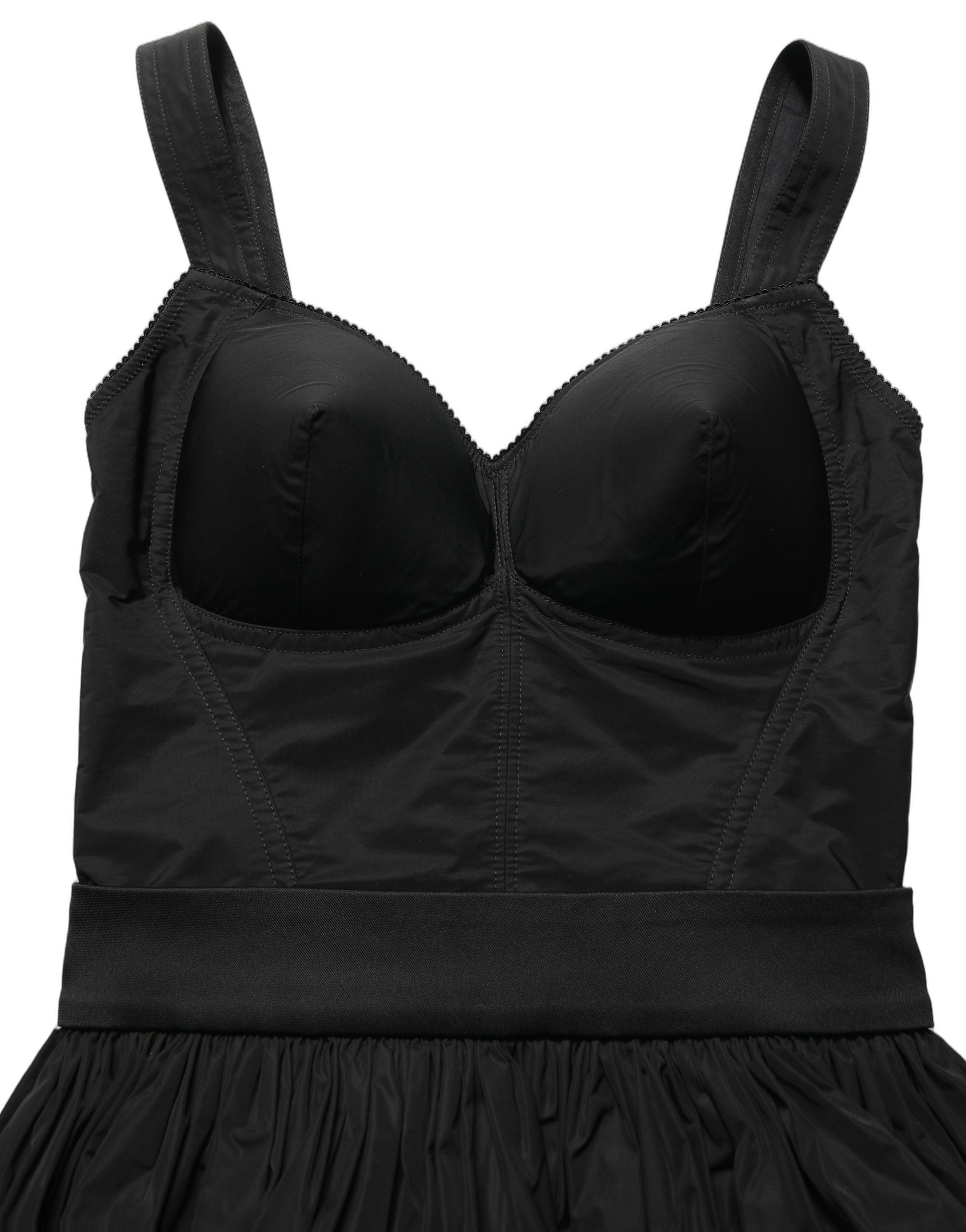 Dolce & Gabbana Black Nylon A-Line Sleeveless Mini Dress Dolce & Gabbana