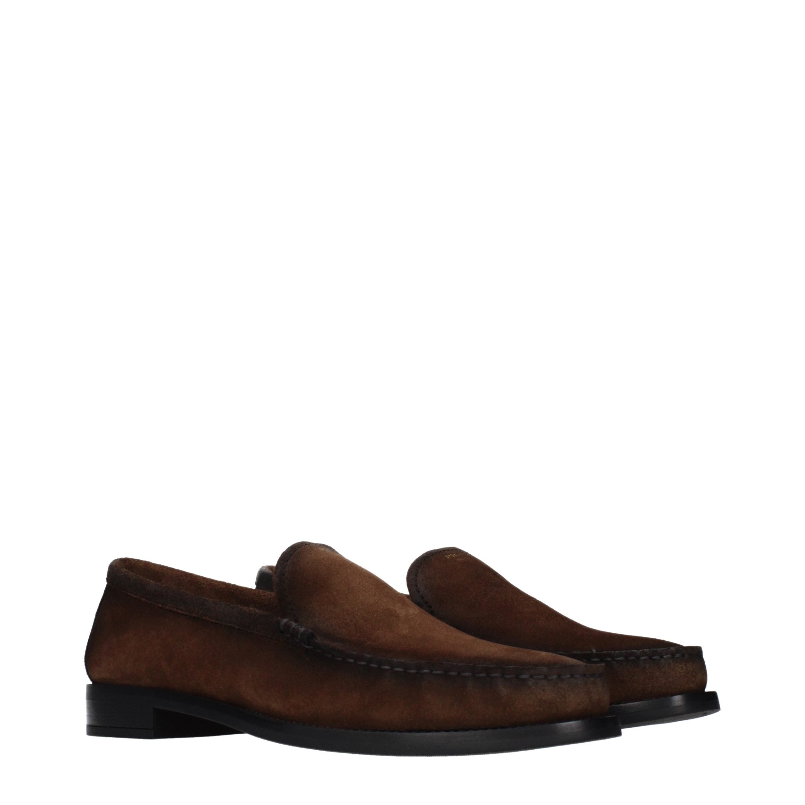 Prada Brown Leather Slip-On Loafers Prada