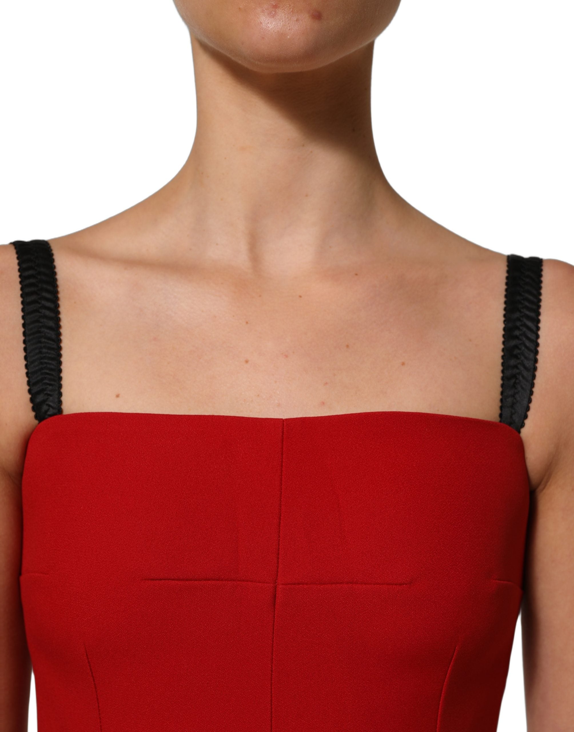 Dolce & Gabbana Red Stretch Bodycon Sheath Knee Length Dress Dolce & Gabbana