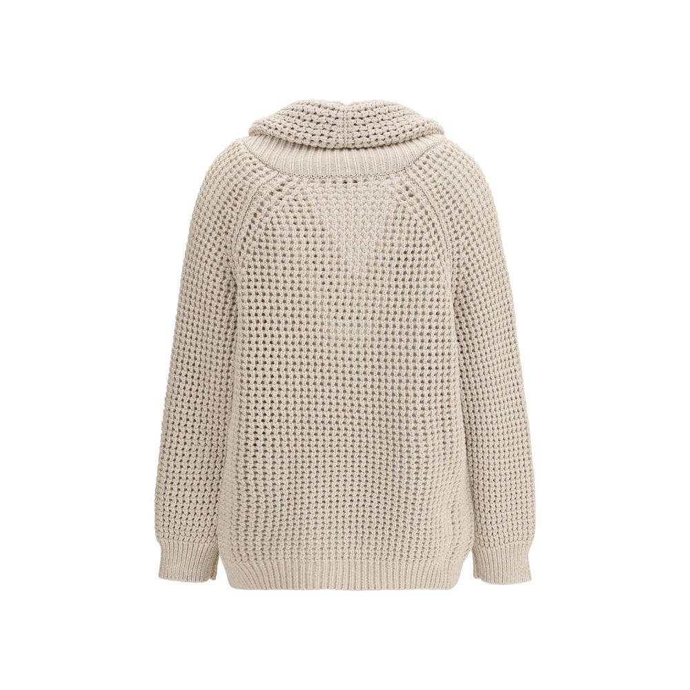 Brunello Cucinelli Beige Cotton Cardigan Brunello Cucinelli