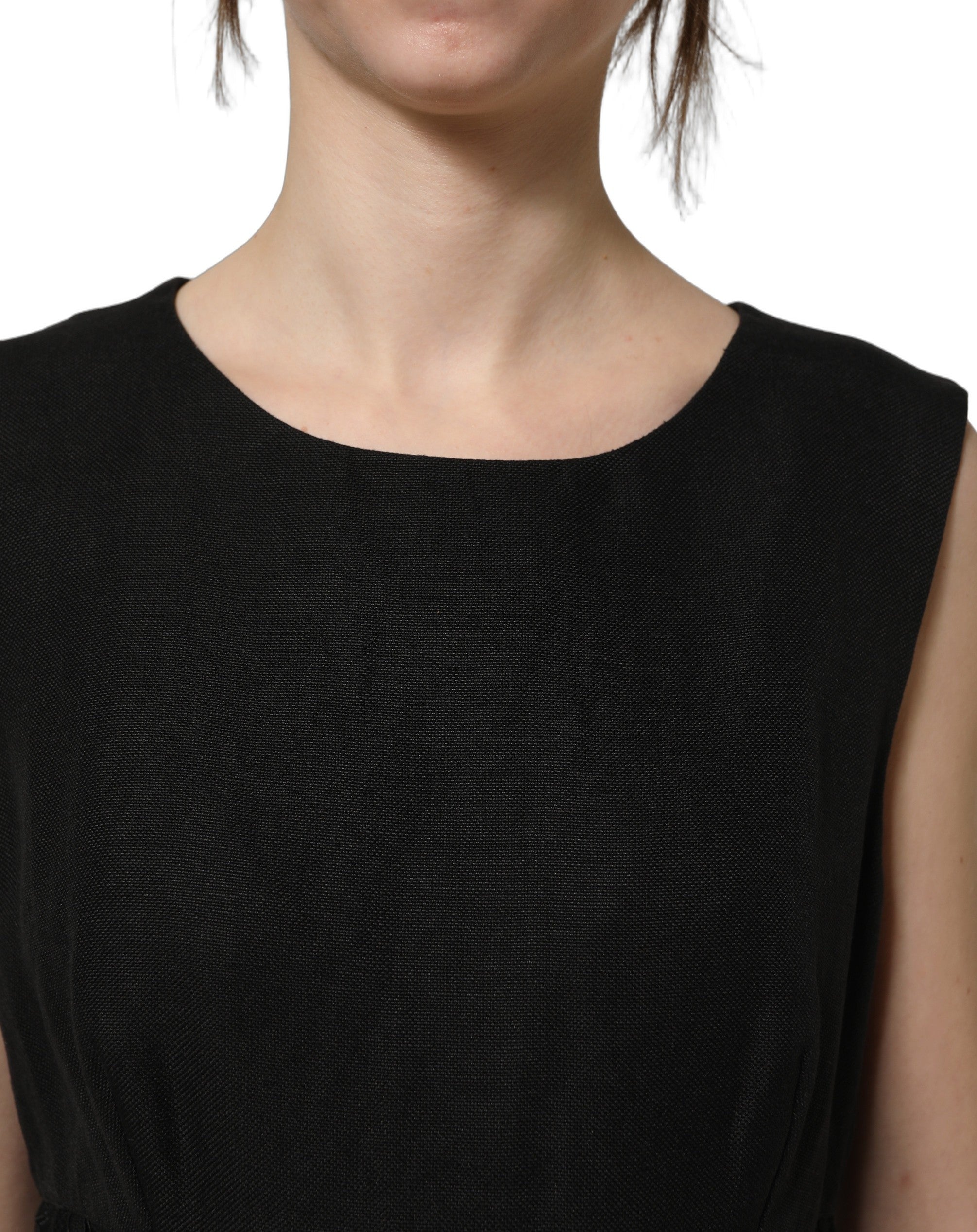 Dolce & Gabbana Black Floral Lace Sleeveless Shift Dress Dolce & Gabbana