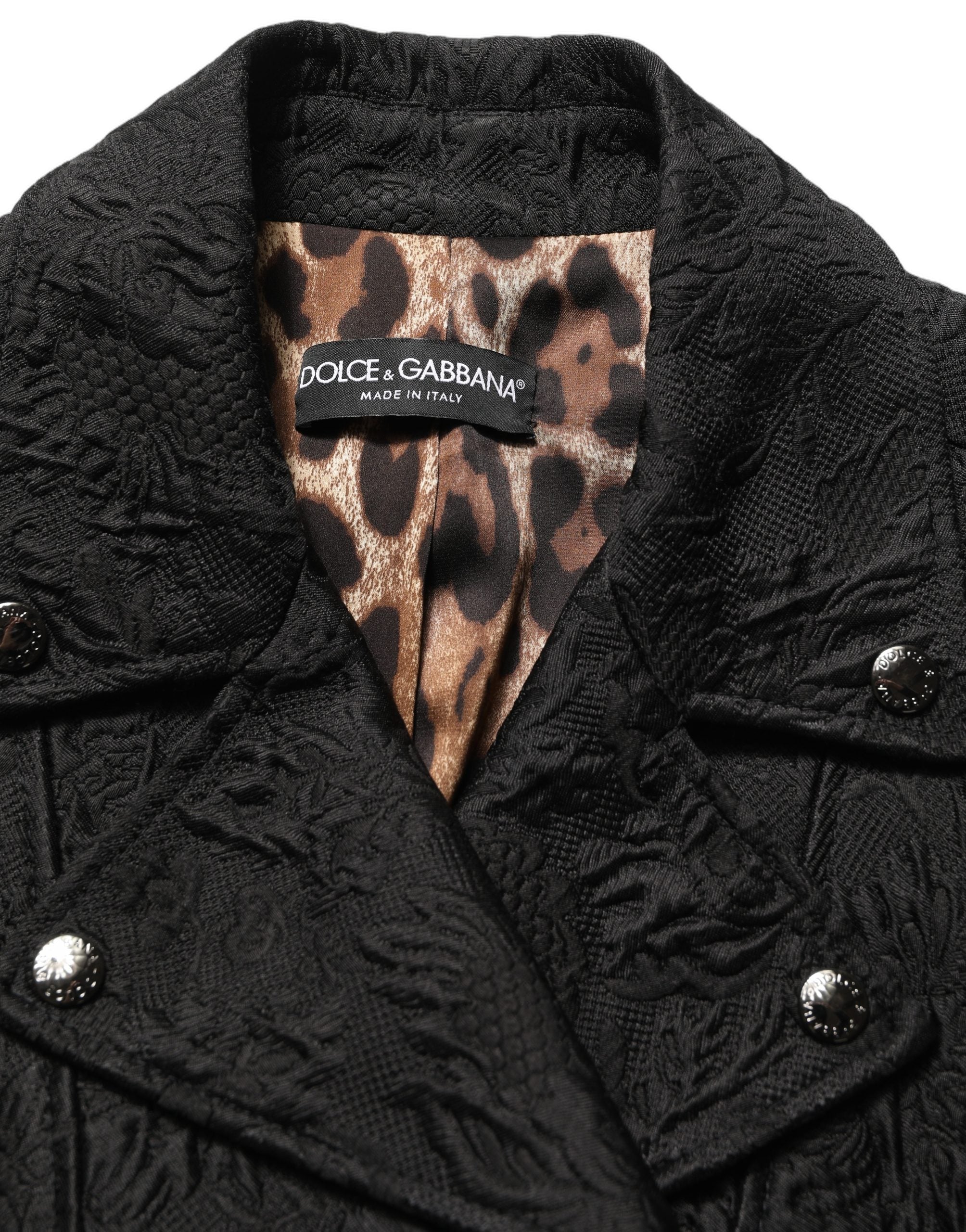 Dolce & Gabbana Black Floral Brocade Biker Blouson Jacket Dolce & Gabbana