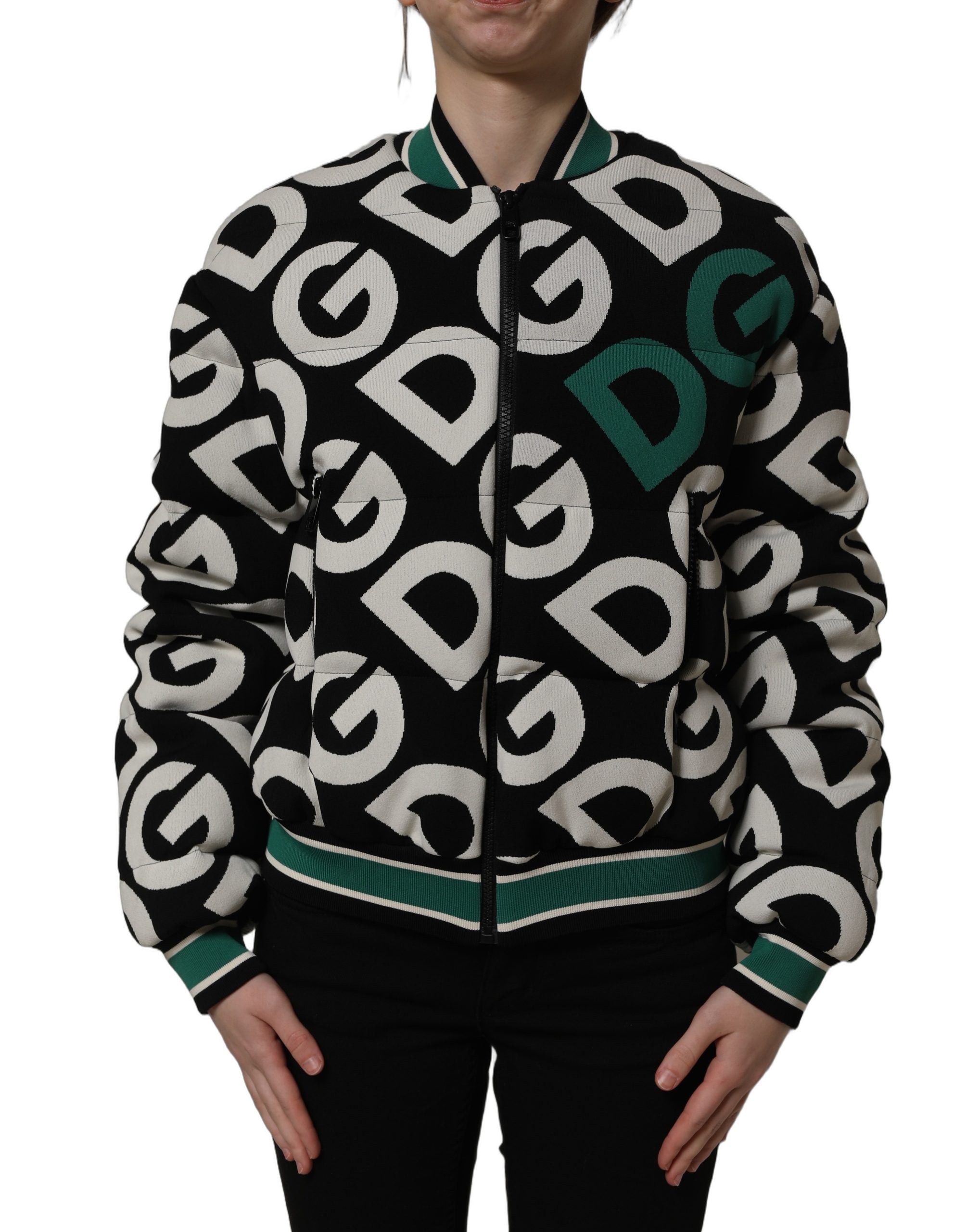 Dolce & Gabbana Multicolor Logo Full Zip Bomber Jacket Dolce & Gabbana