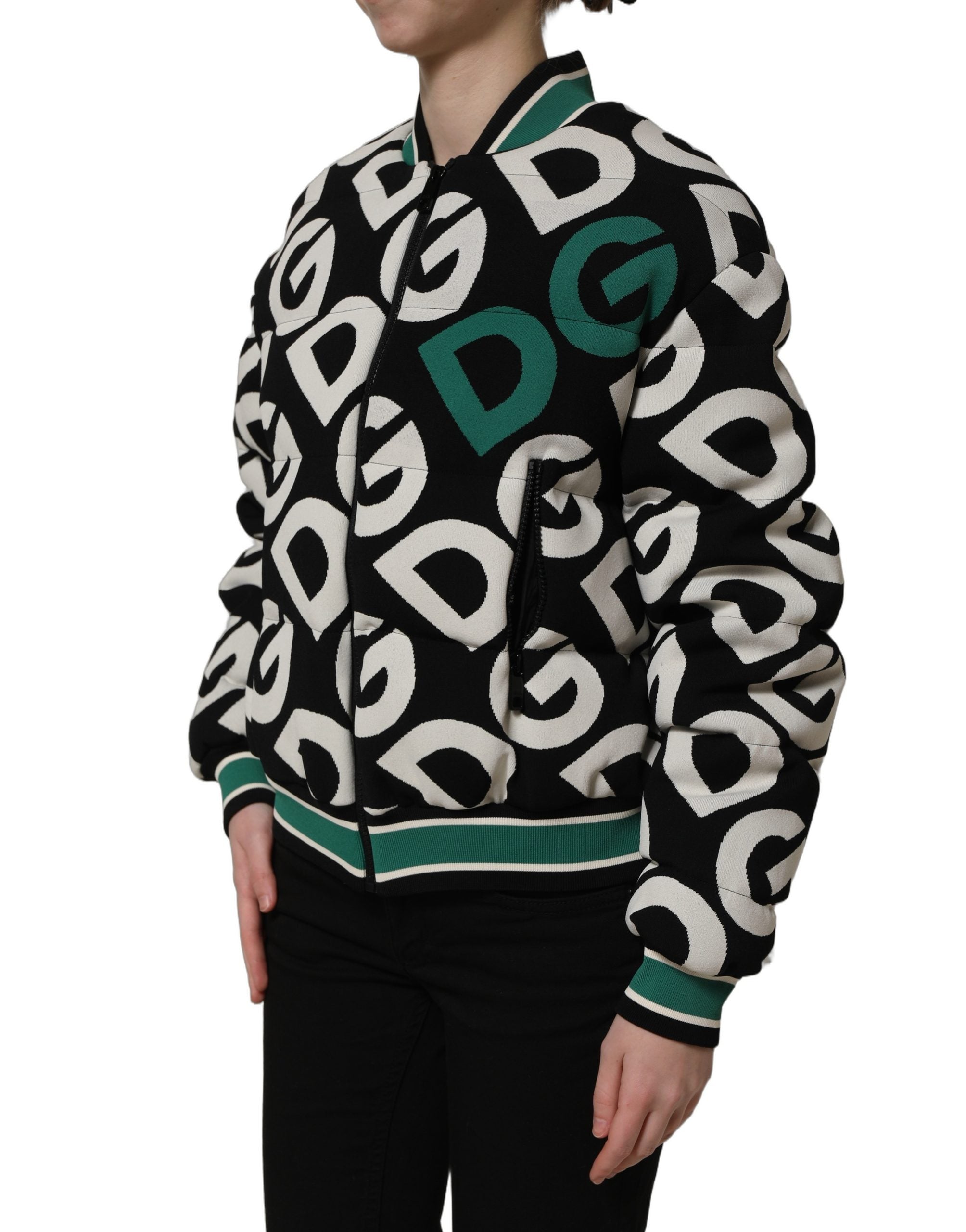 Dolce & Gabbana Multicolor Logo Full Zip Bomber Jacket Dolce & Gabbana