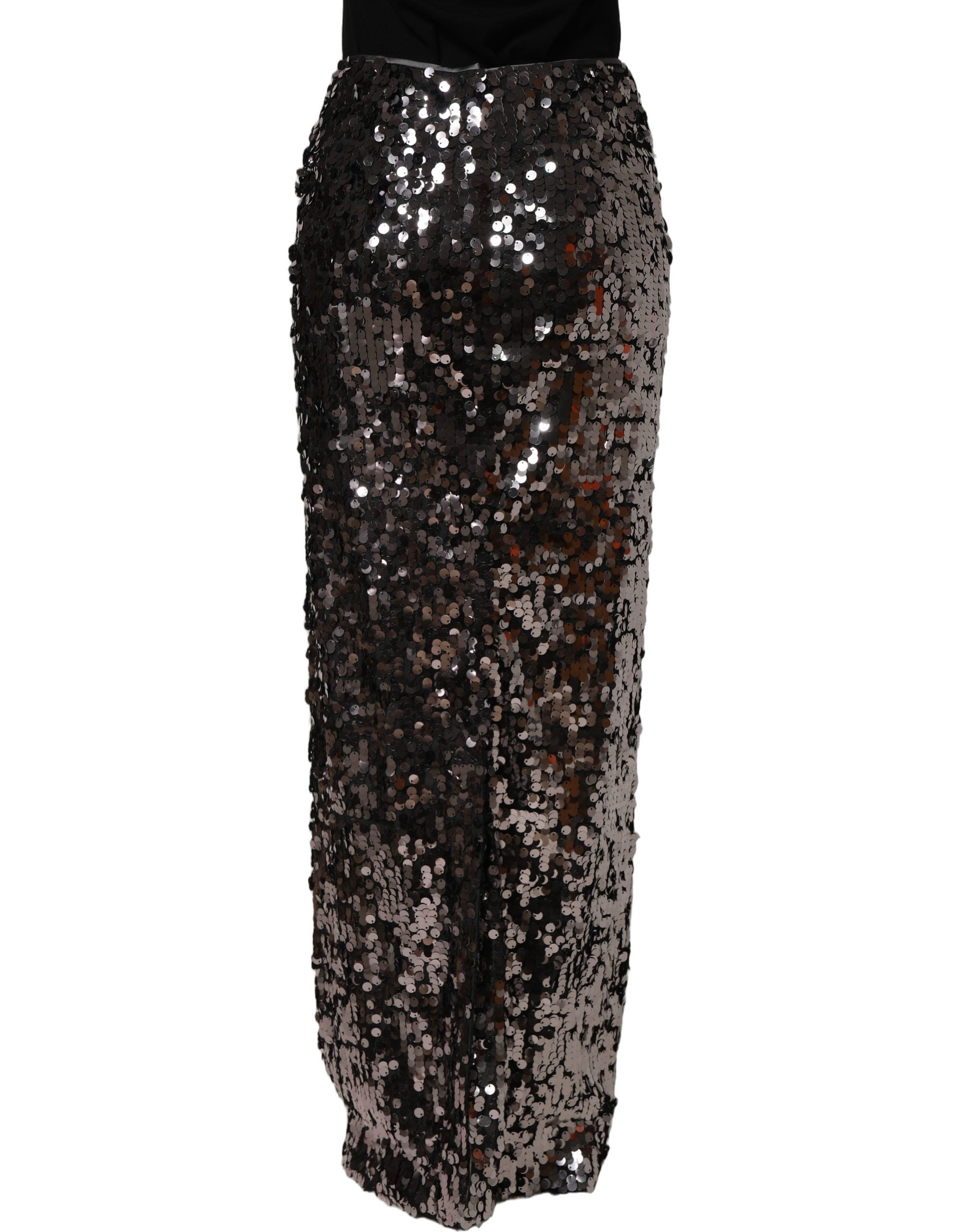 Dolce & Gabbana Brown Sequinned Embellished PencilCut Skirt Dolce & Gabbana