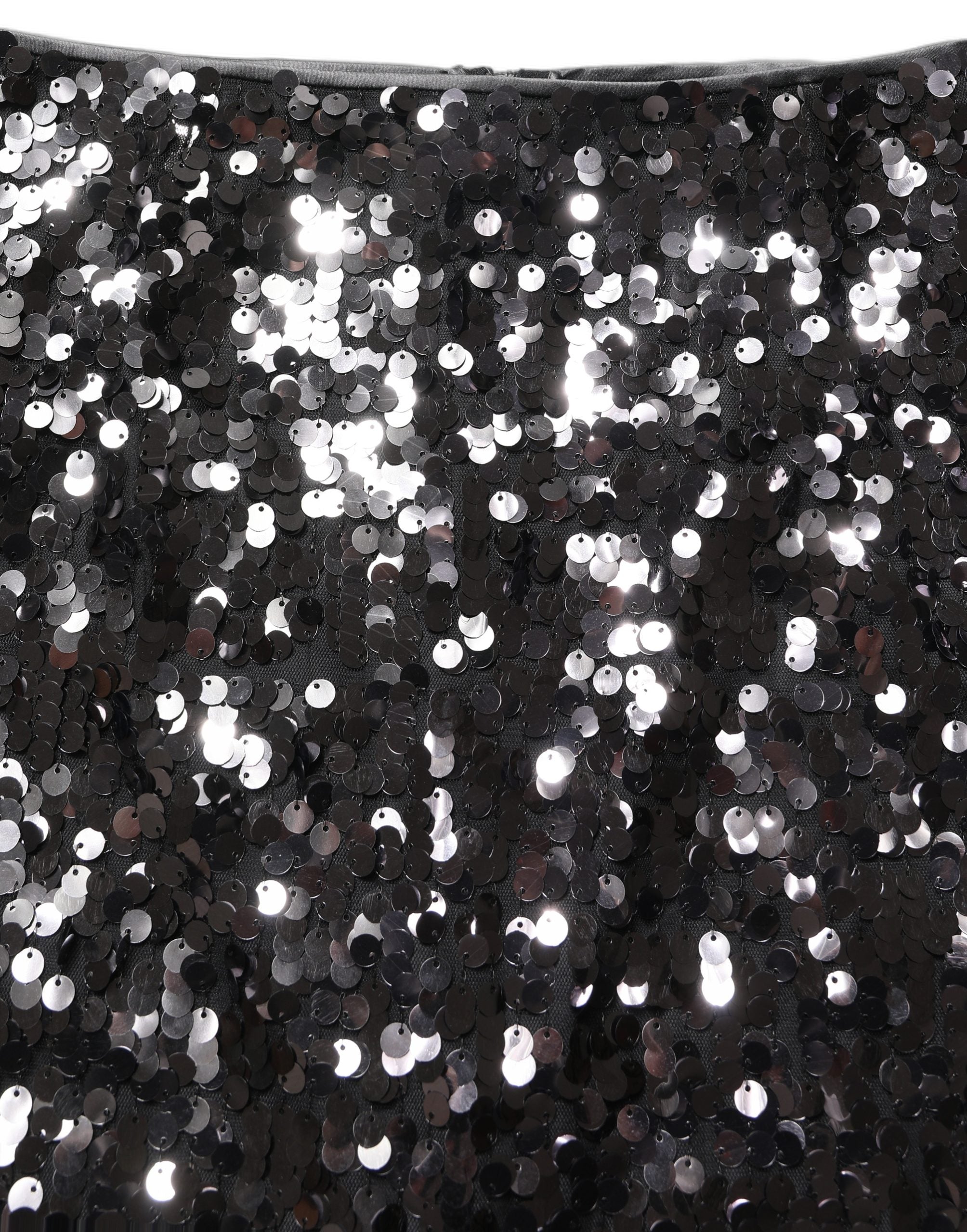 Dolce & Gabbana Brown Sequinned Embellished Pencil Cut Skirt Dolce & Gabbana