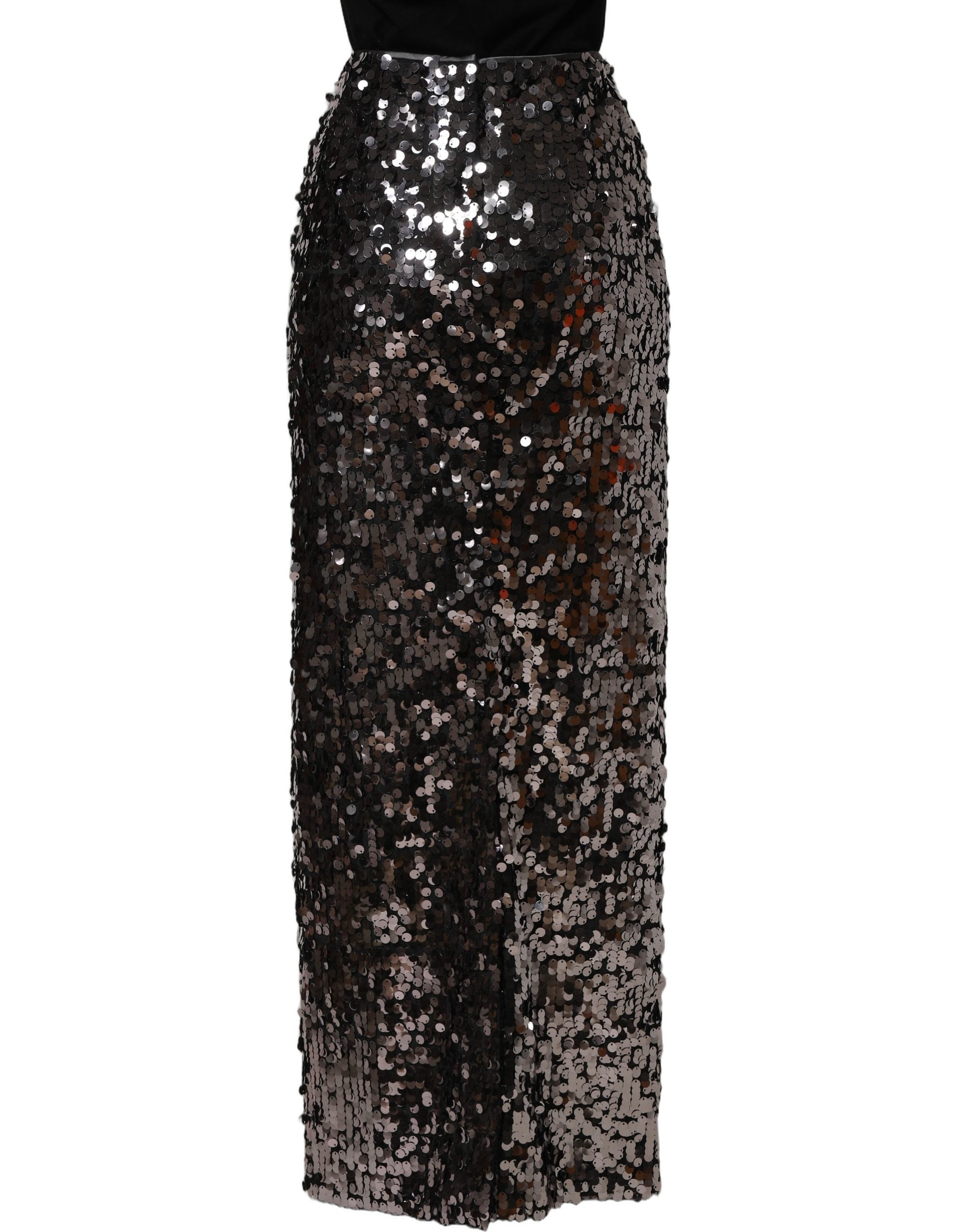 Dolce & Gabbana Brown Sequinned Embellished Pencil Cut Skirt Dolce & Gabbana