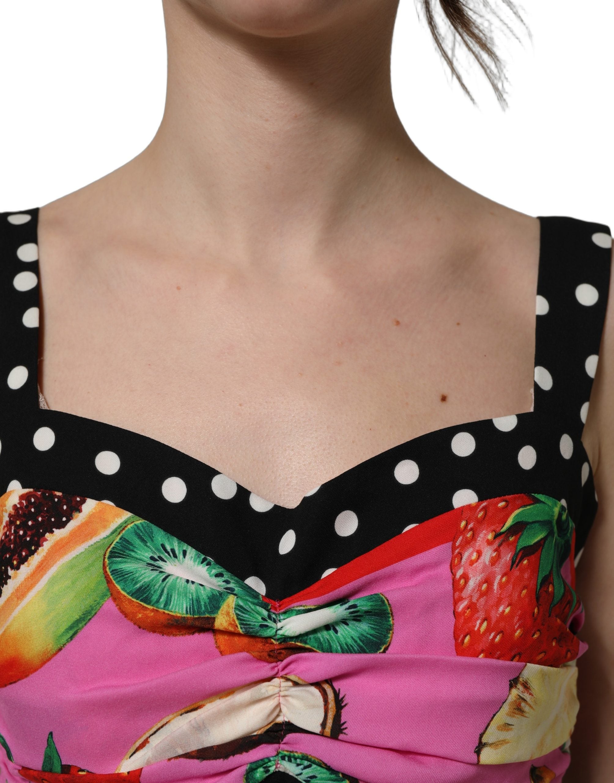 Dolce & Gabbana Multicolor Silk Cropped Bustier Corset Top Dolce & Gabbana