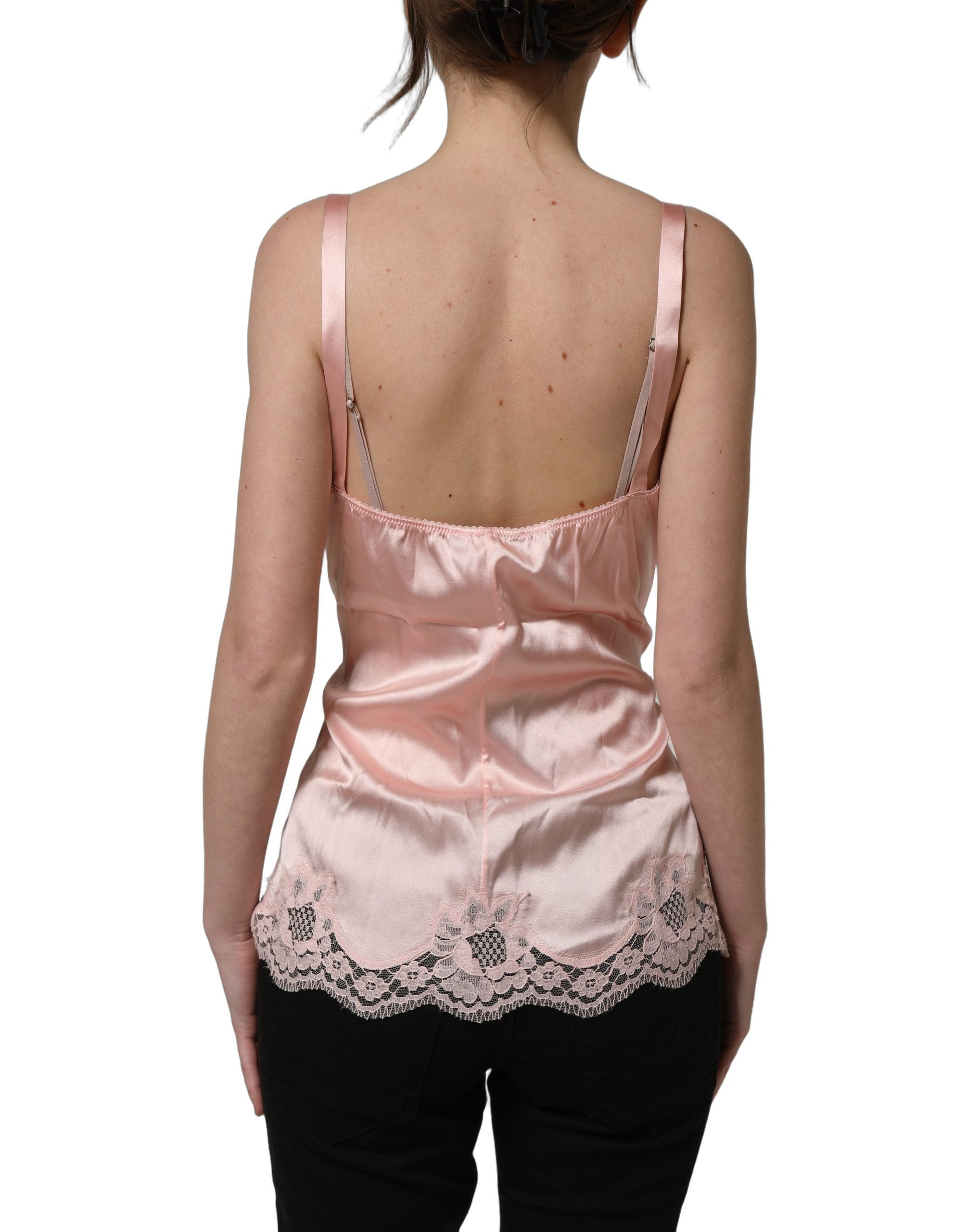 Dolce & Gabbana Light Pink Floral Lace Lingerie Underwear Top Dolce & Gabbana