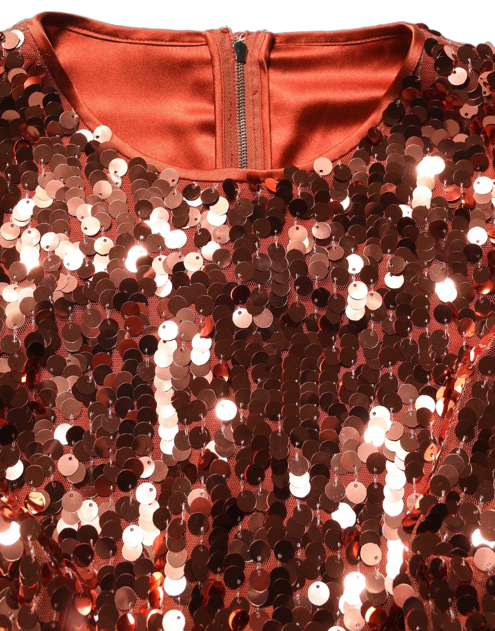 Dolce & Gabbana Red Sequined Long Sleeves Crop Blouse Top Dolce & Gabbana