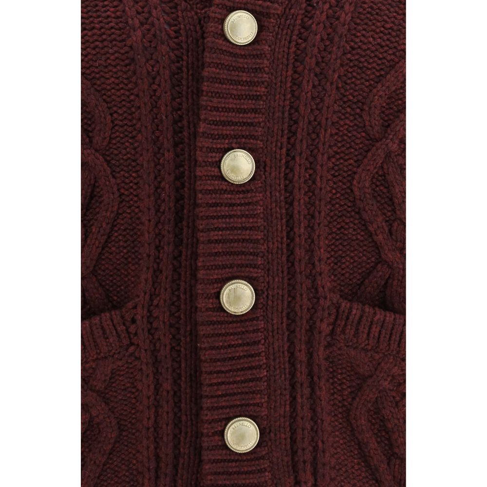 Brunello Cucinelli Bordeaux Cashmere Cardigan Brunello Cucinelli