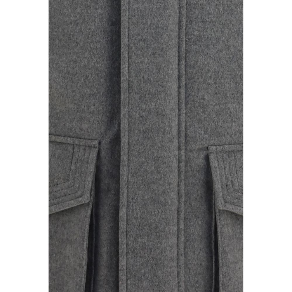 Brunello Cucinelli Gray Cashmere Full-Length Jacket Brunello Cucinelli