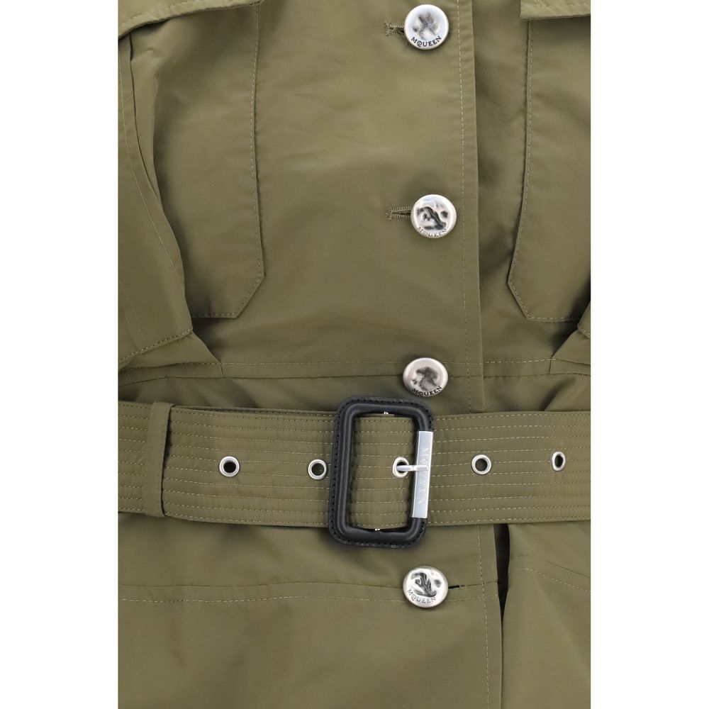 Alexander McQueen Bicolor Cotton Full-Length Jacket Alexander McQueen
