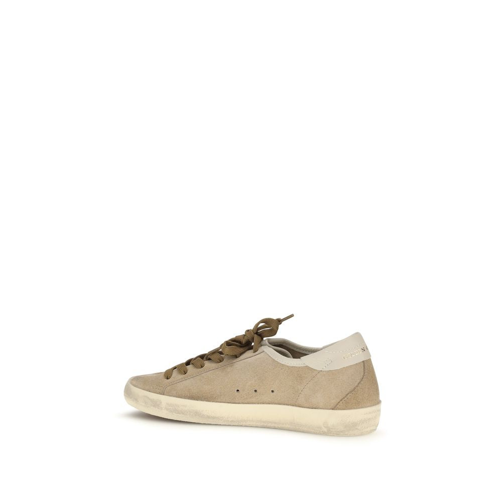 Golden Goose Beige Calf Leather Bos Taurus Low Top Sneakers Golden Goose
