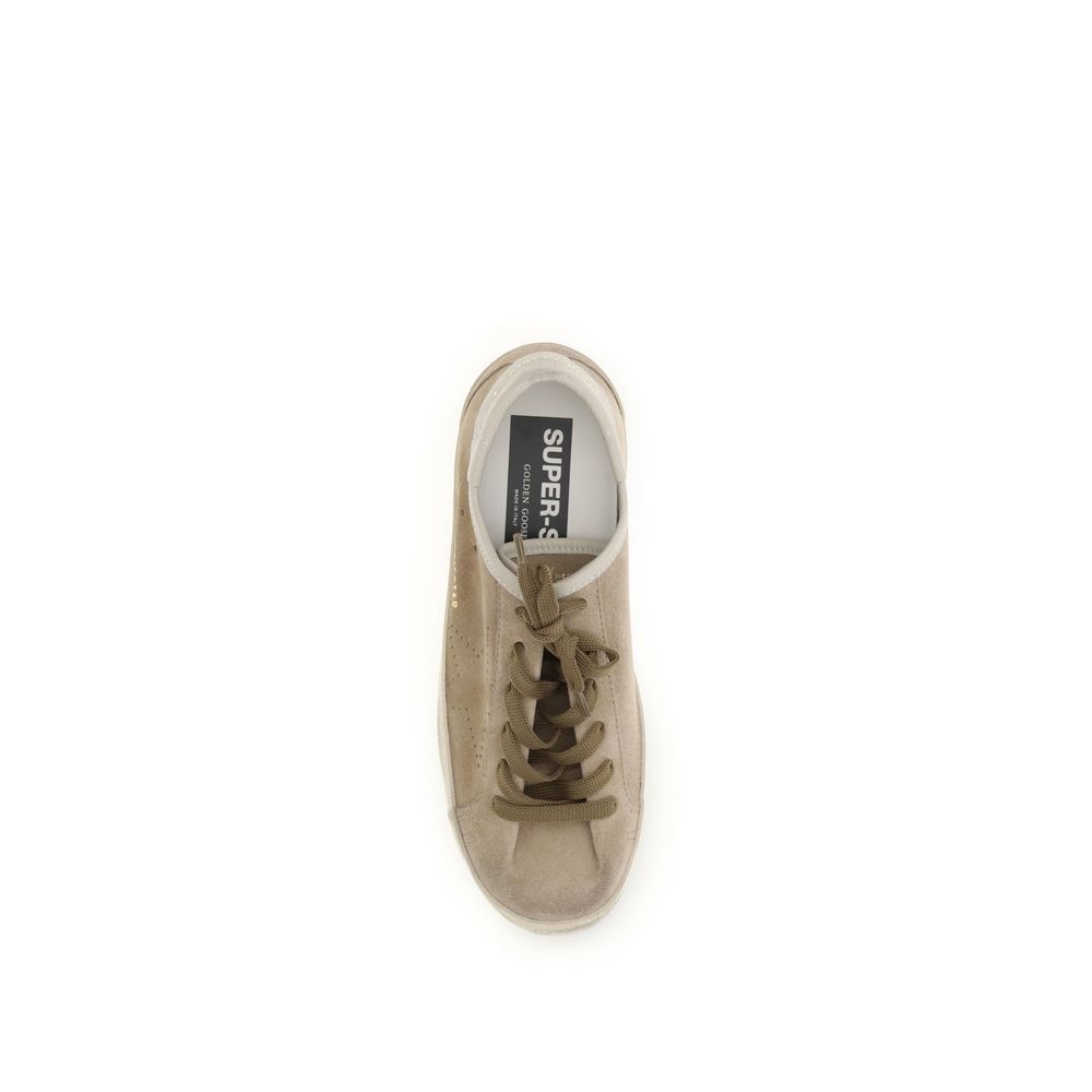 Golden Goose Beige Calf Leather Bos Taurus Low Top Sneakers Golden Goose