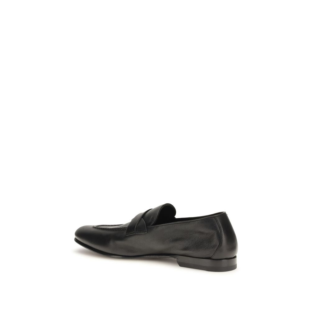 Tom Ford Black Calf Leather Bos Taurus Slip-On Loafers Tom Ford