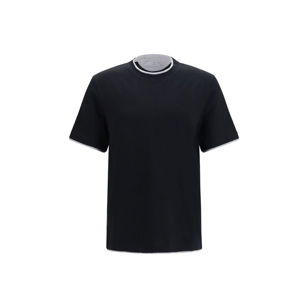 Brunello Cucinelli Black Cotton T-Shirt Brunello Cucinelli