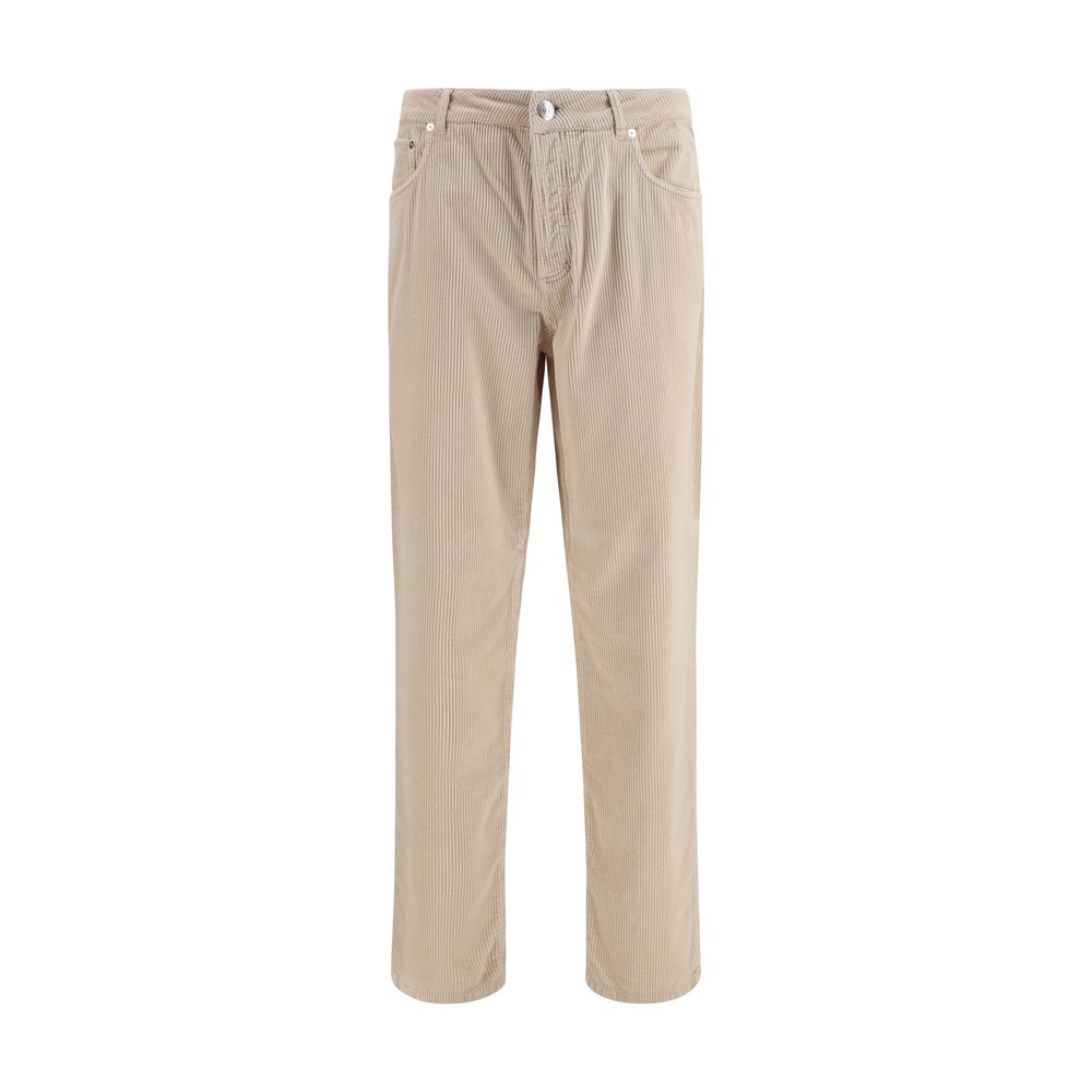Brunello Cucinelli Beige Cotton Casual Pants Brunello Cucinelli