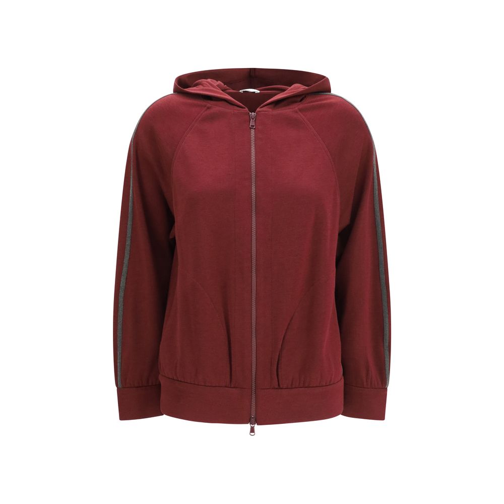 Brunello Cucinelli Bordeaux Cotton Sweatshirt Brunello Cucinelli